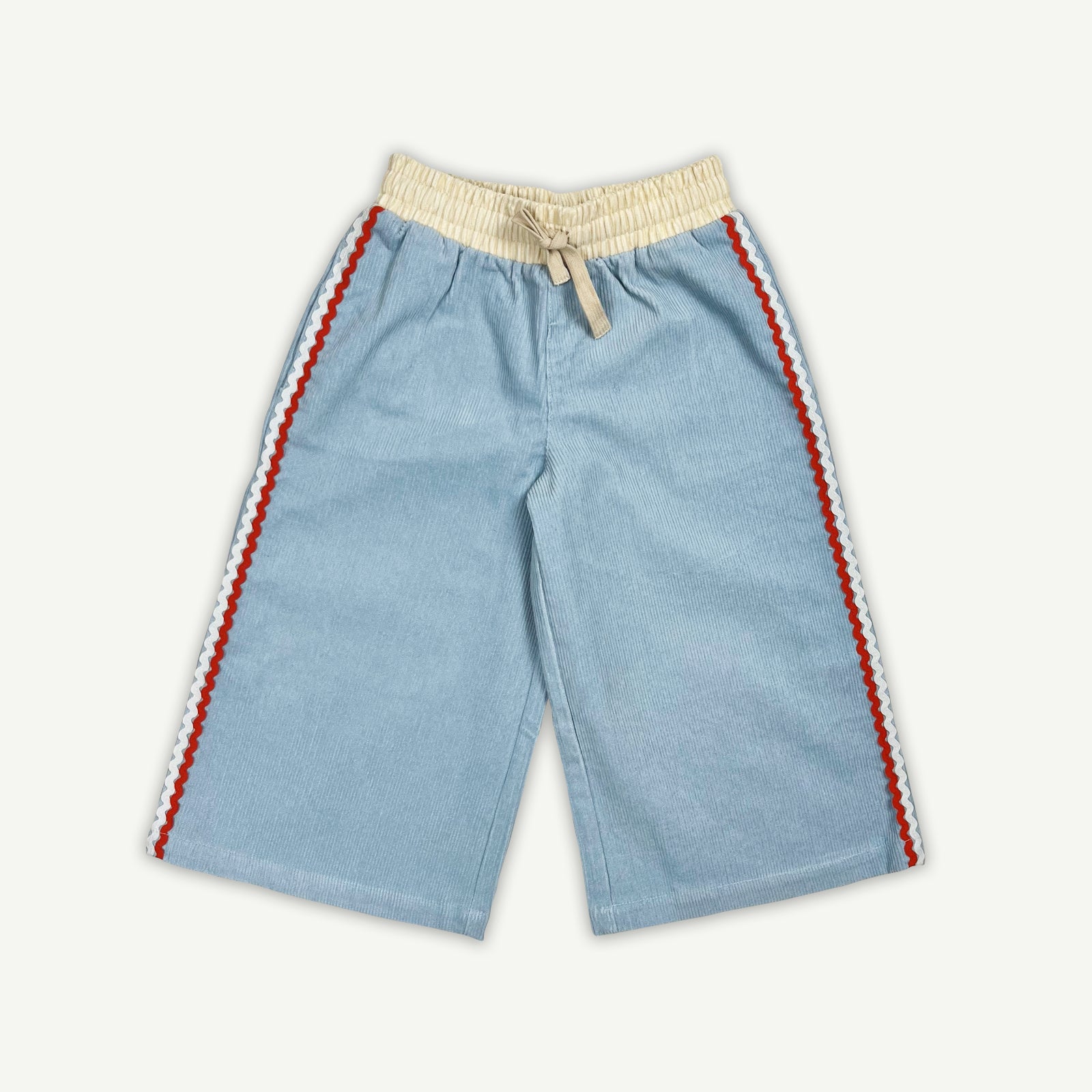Corduroy Side Stripe Wide Leg Pant - Sky Blue