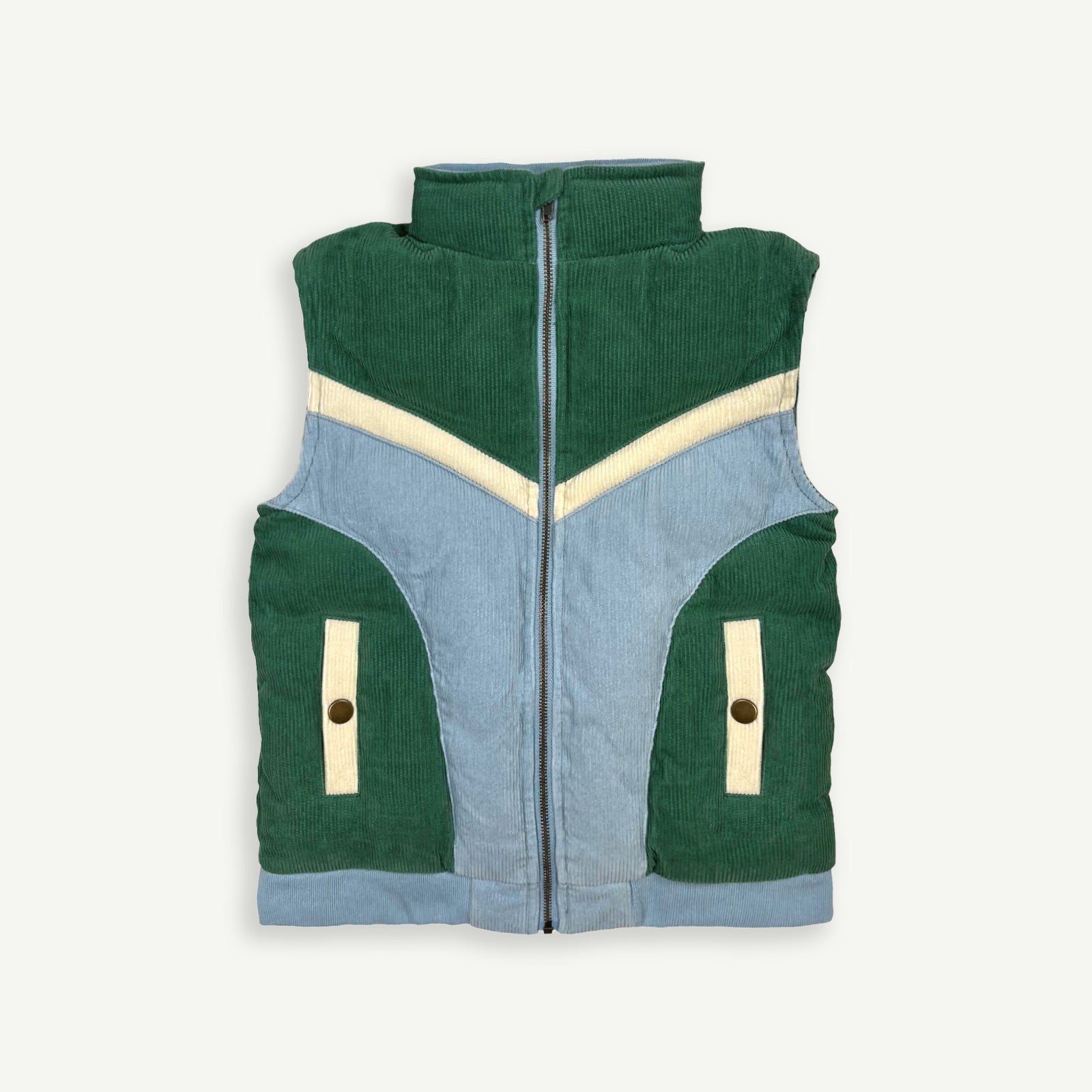 Convertible Cord Puffer Jacket - Ocean