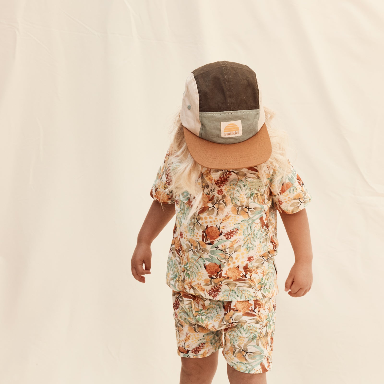 Rad Uncle and Rad Kid Spliced Khaki Five Panel Cap