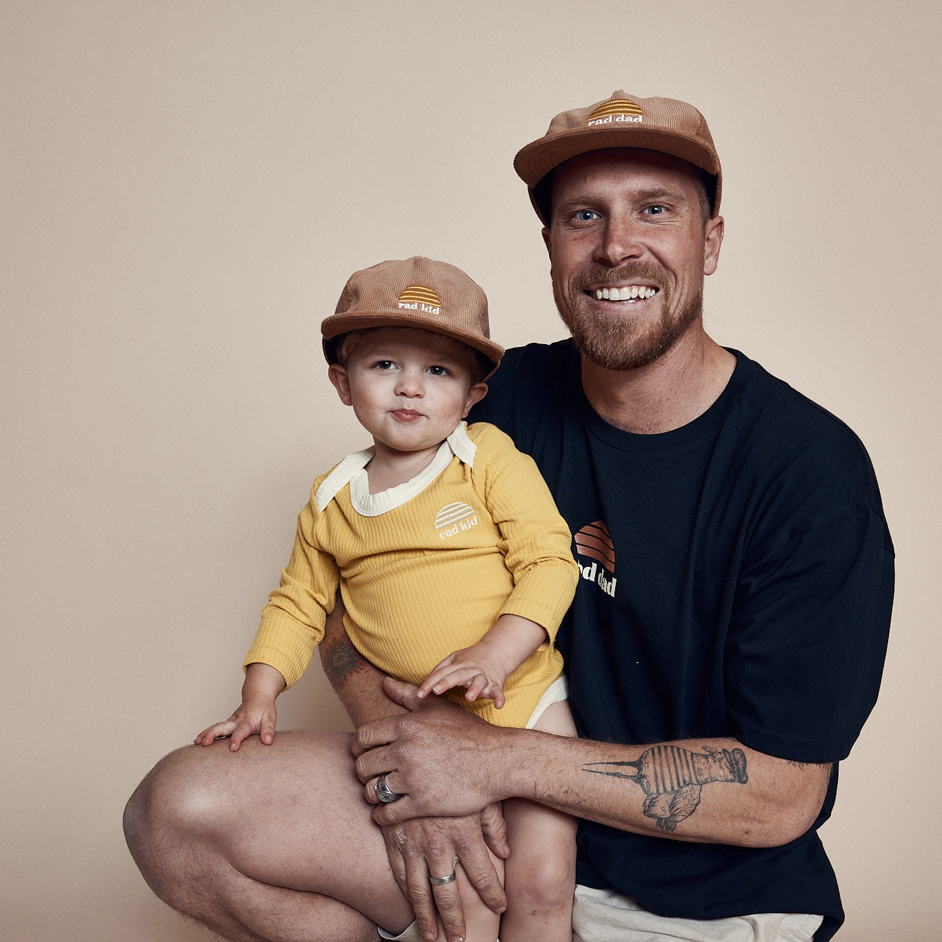 Rad Kid and Rad Dad Cord Cap Bundle - Tan