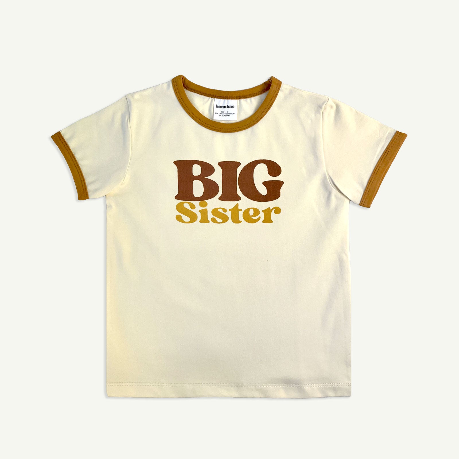 Big Sister Organic Cotton Ringer Tee - Mustard