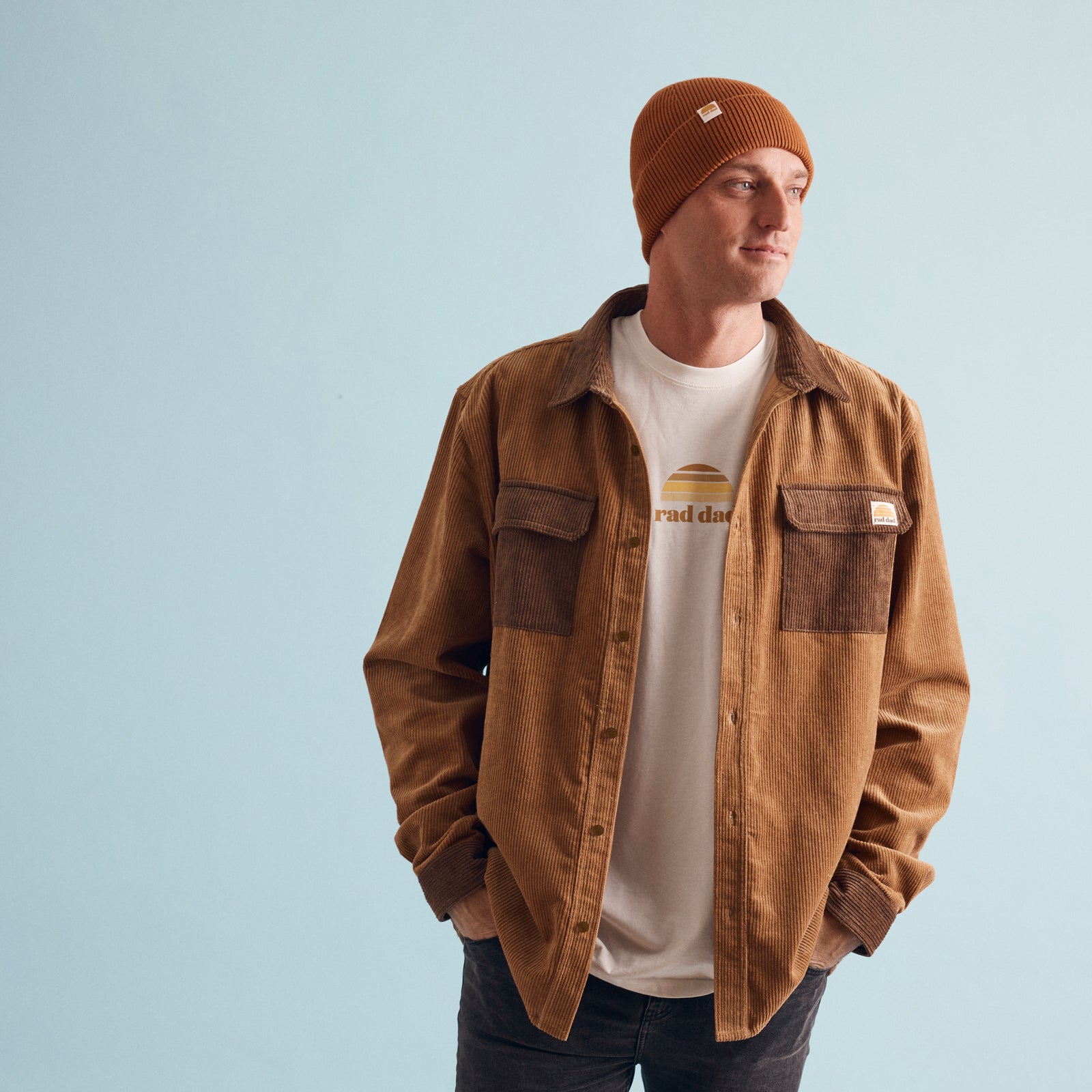 Rad Dad Organic Corduroy Spliced Shirt - Brown