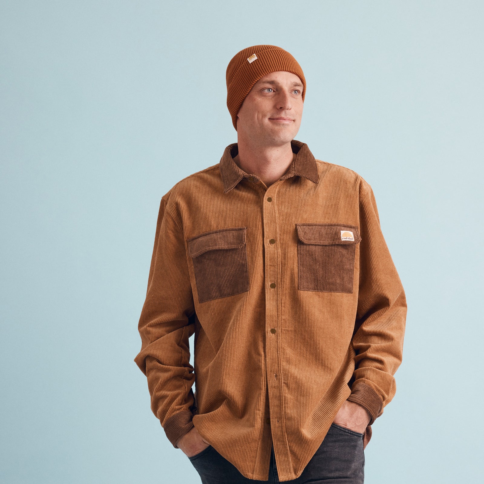 Rad Dad Organic Corduroy Spliced Shirt - Brown