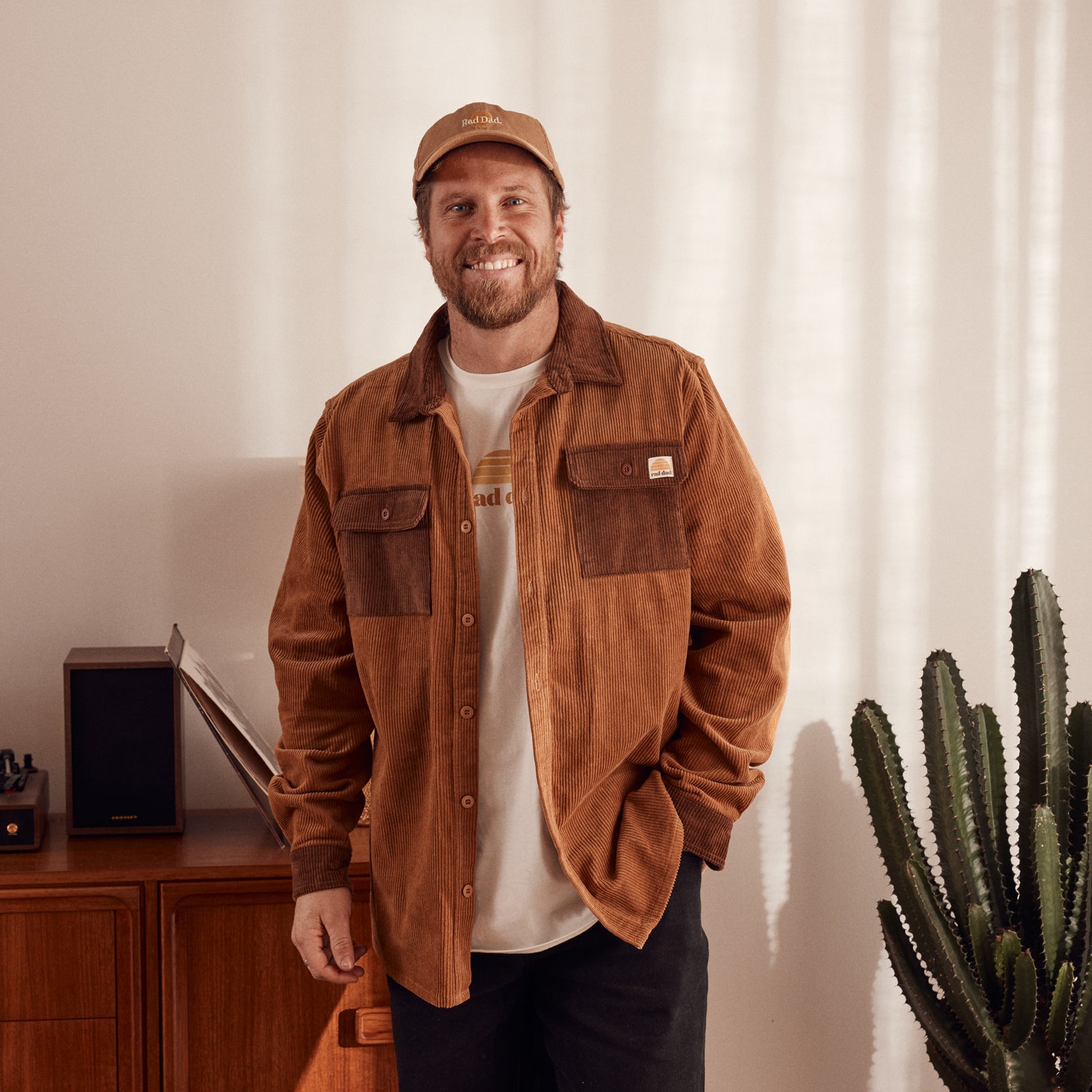 Rad Dad Organic Corduroy Spliced Shirt - Brown
