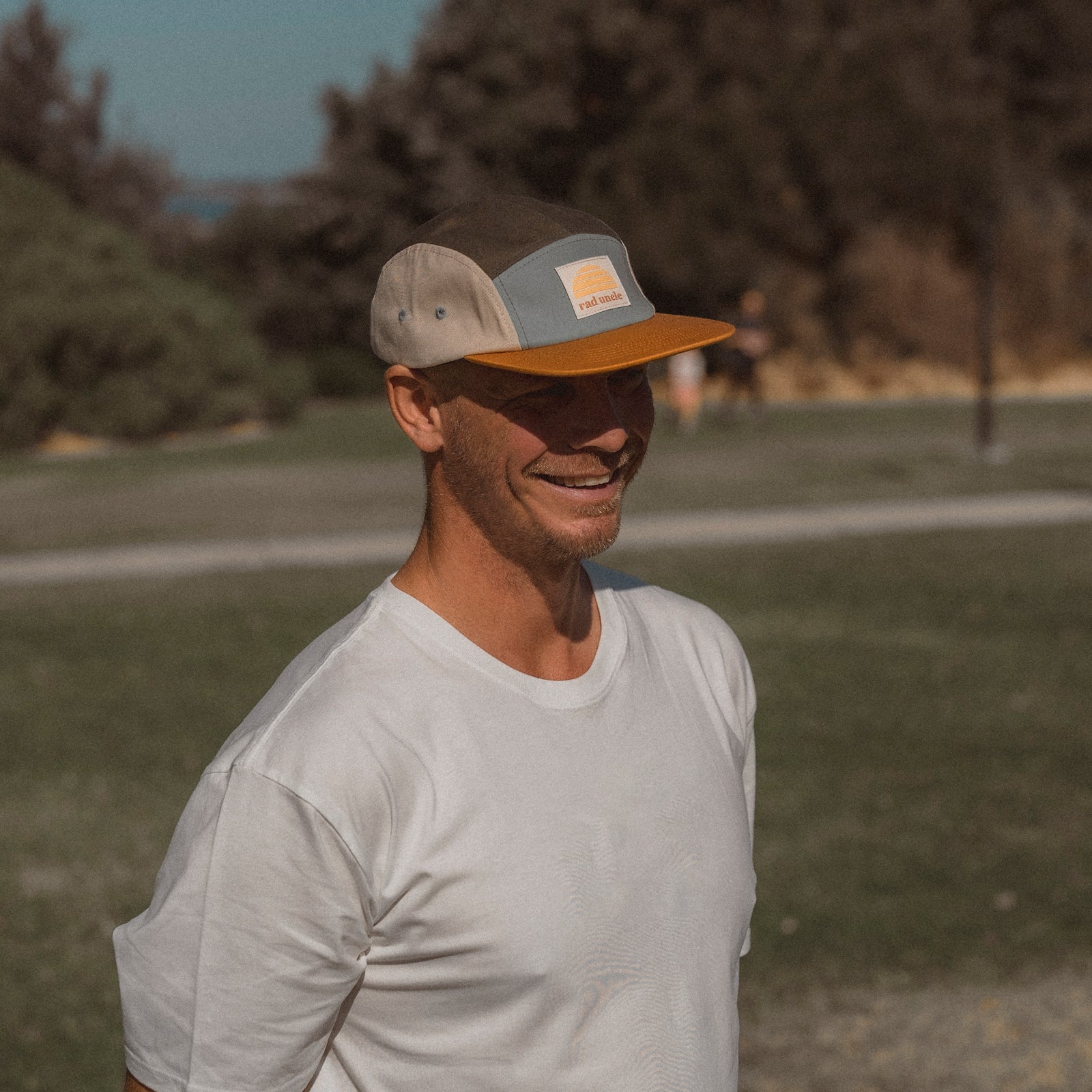 Rad Uncle and Rad Kid Spliced Khaki Five Panel Cap