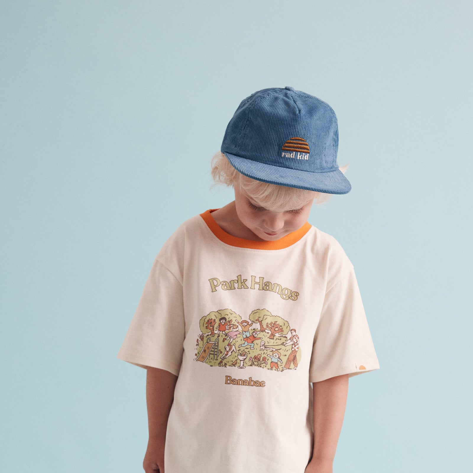 Rad Dad and Rad Kid Cord Cap Bundle - Denim Blue