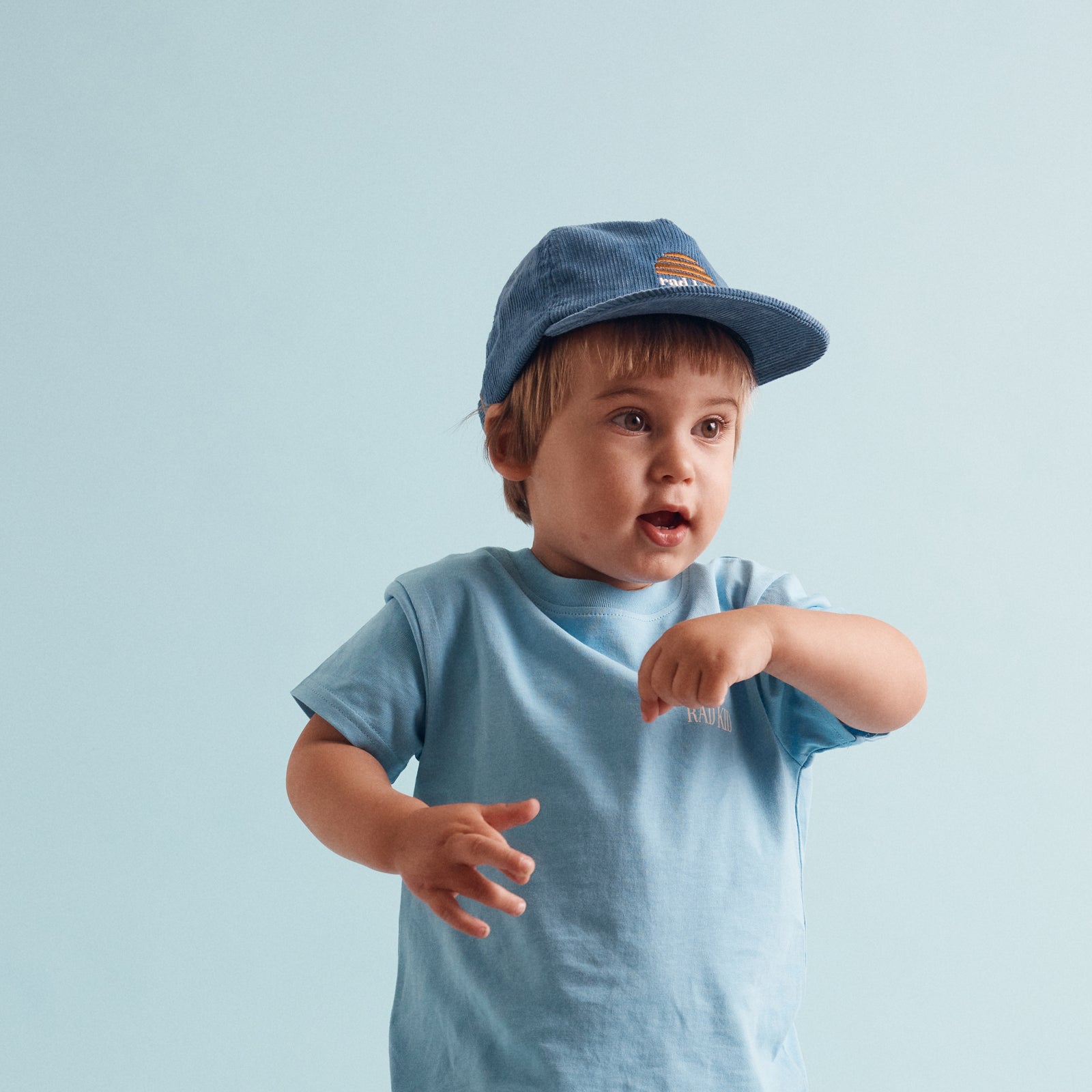 Rad Dad and Rad Kid Cord Cap Bundle - Denim Blue