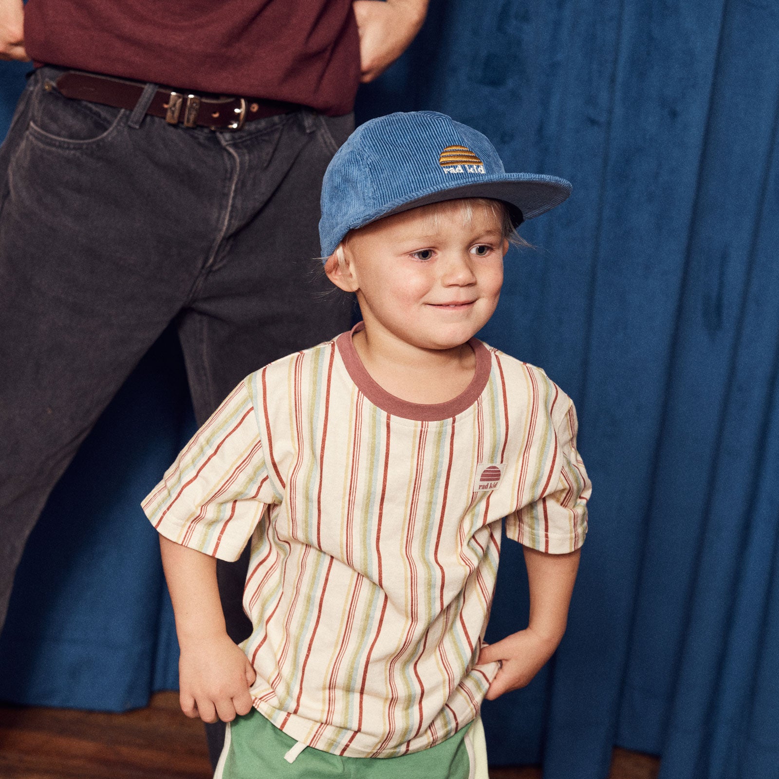 Rad Pop and Rad Kid Cord Cap Bundle - Denim Blue