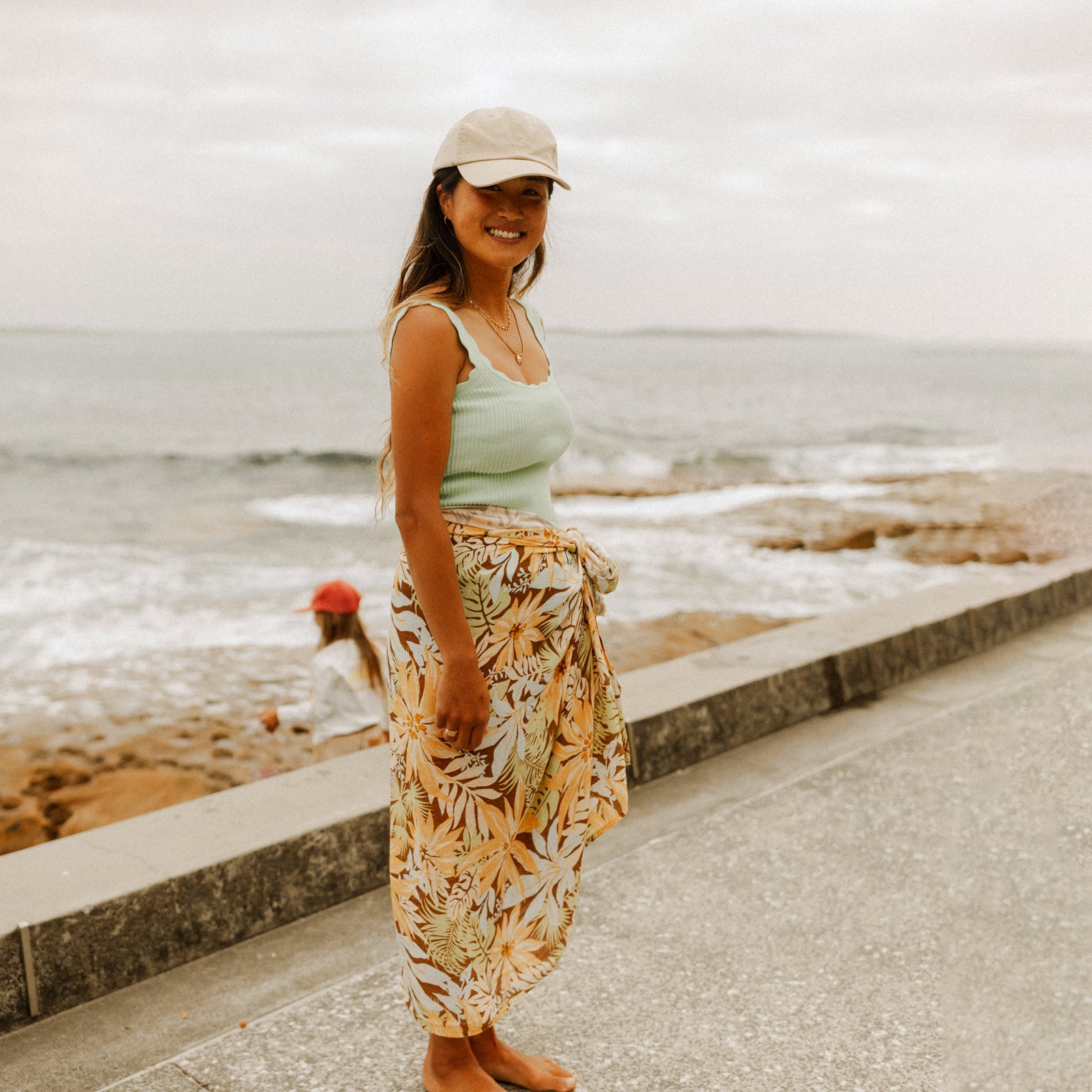Wave Edge Rib Knit Cami -Mint