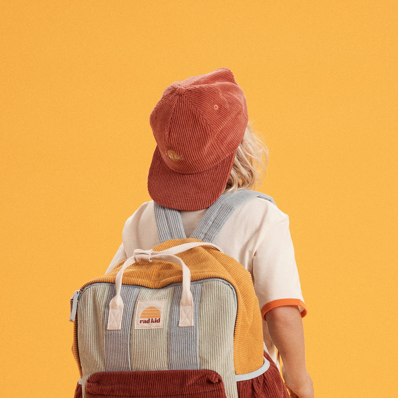 Rad Mama and Rad Kid Cord Cap Bundle - Eco Red
