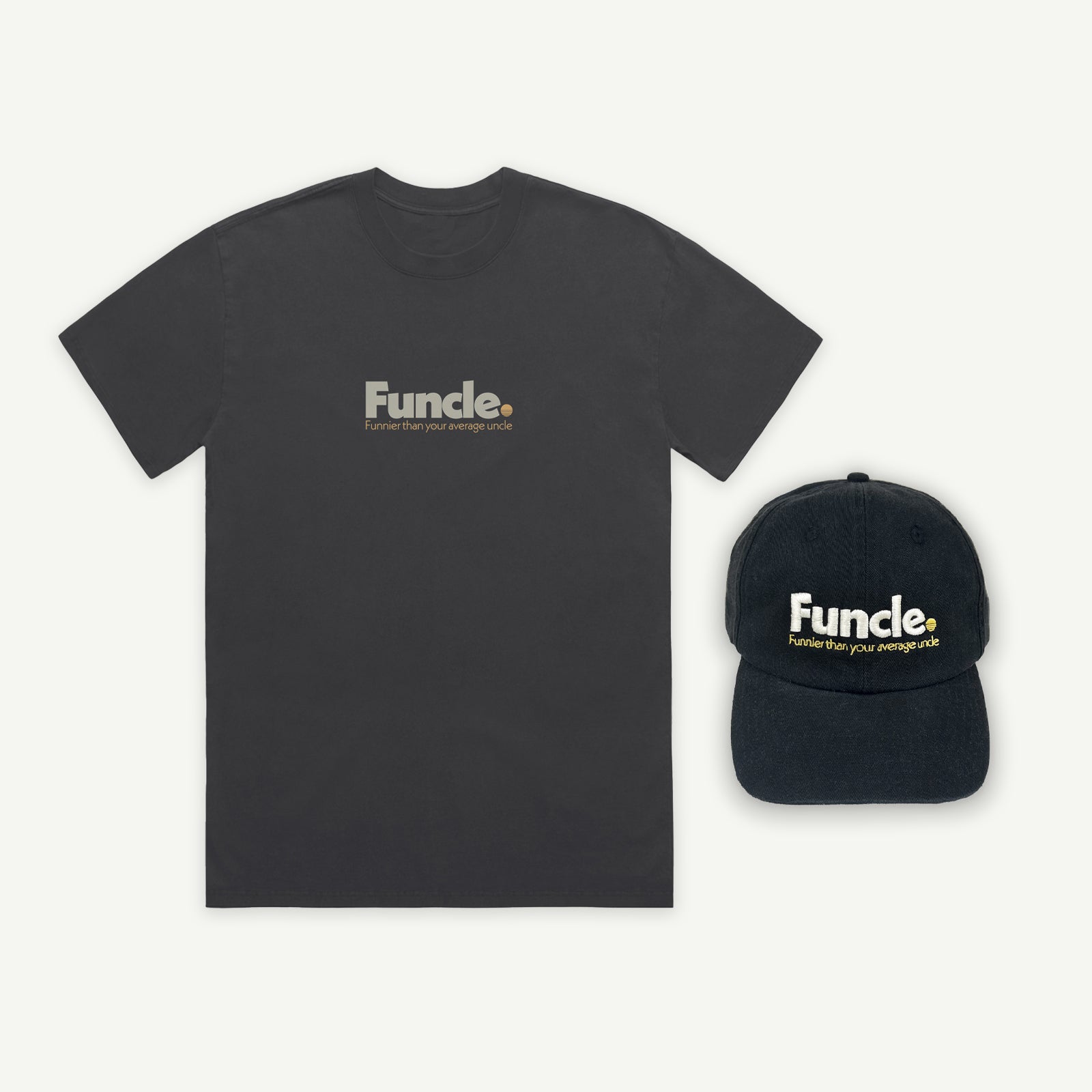 Funcle Tee and Cap Bundle - Washed Black