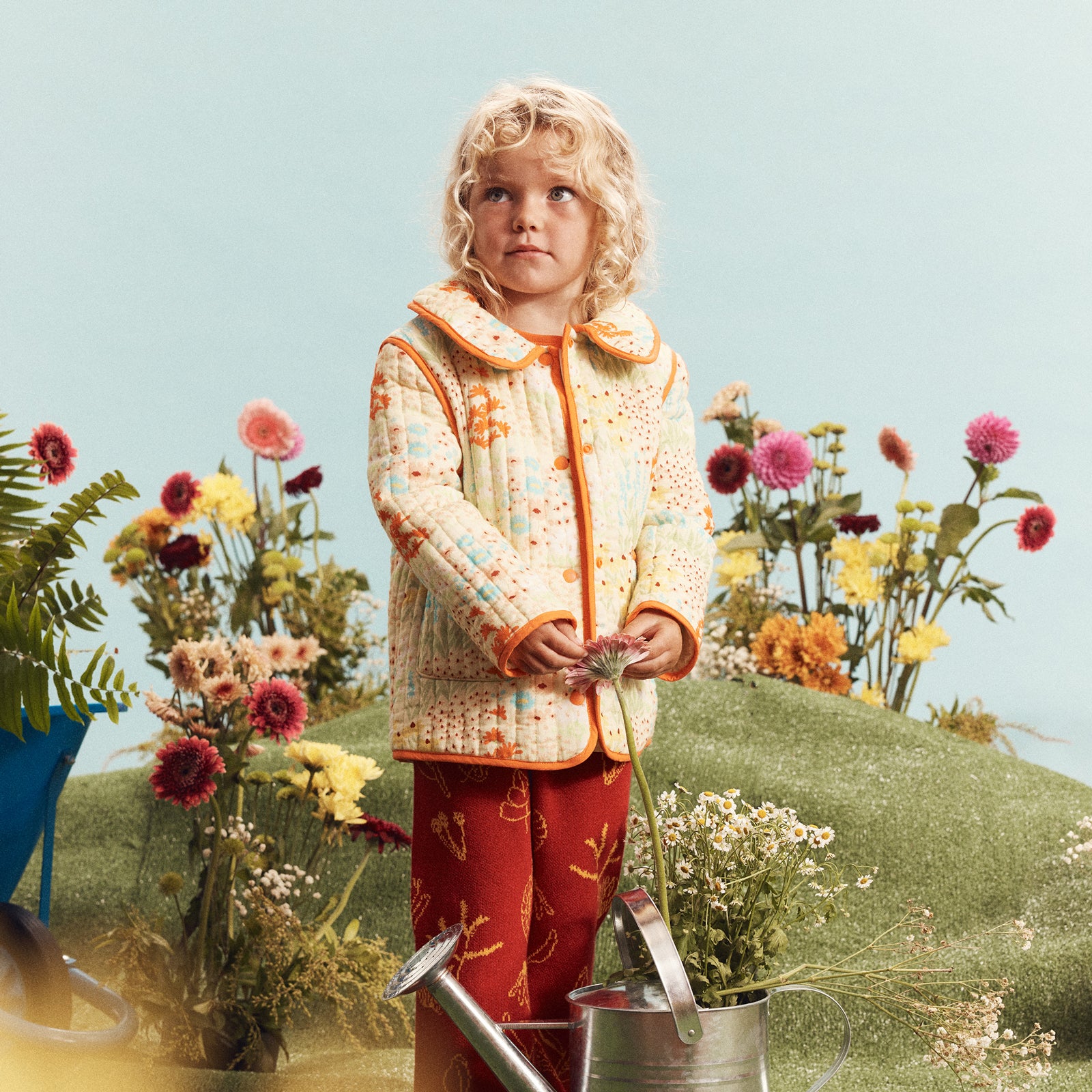 Convertible Quilted Print Jacket - Meadow