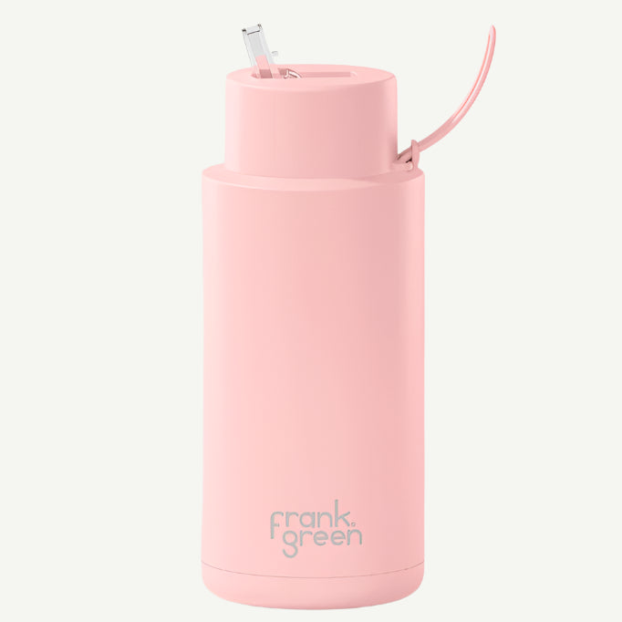 Frank Green 34oz Ceramic Reusable Bottle/Straw Lid with Straw - Blushed