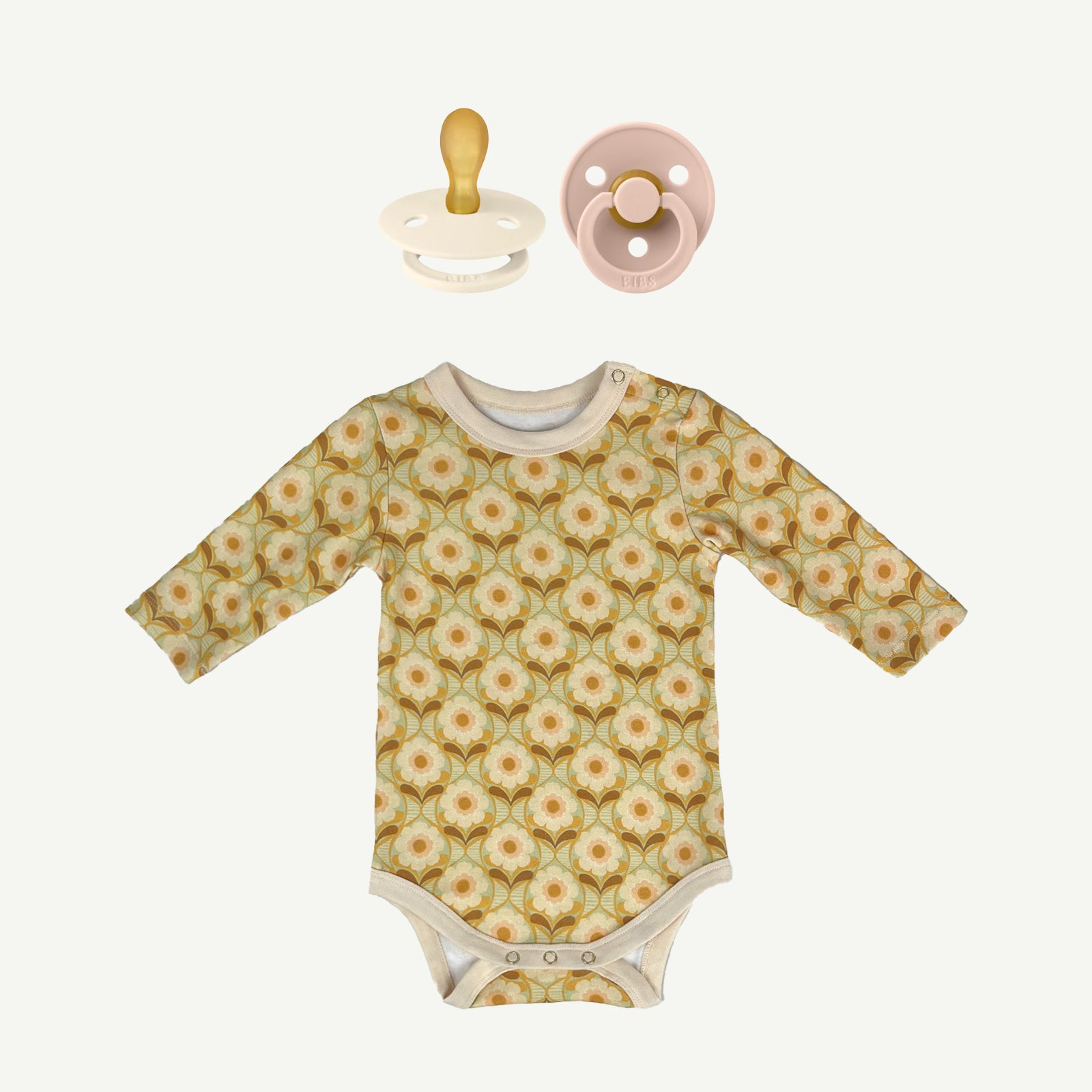 Tesselate Onesie and Bibs Pacifier Bundle