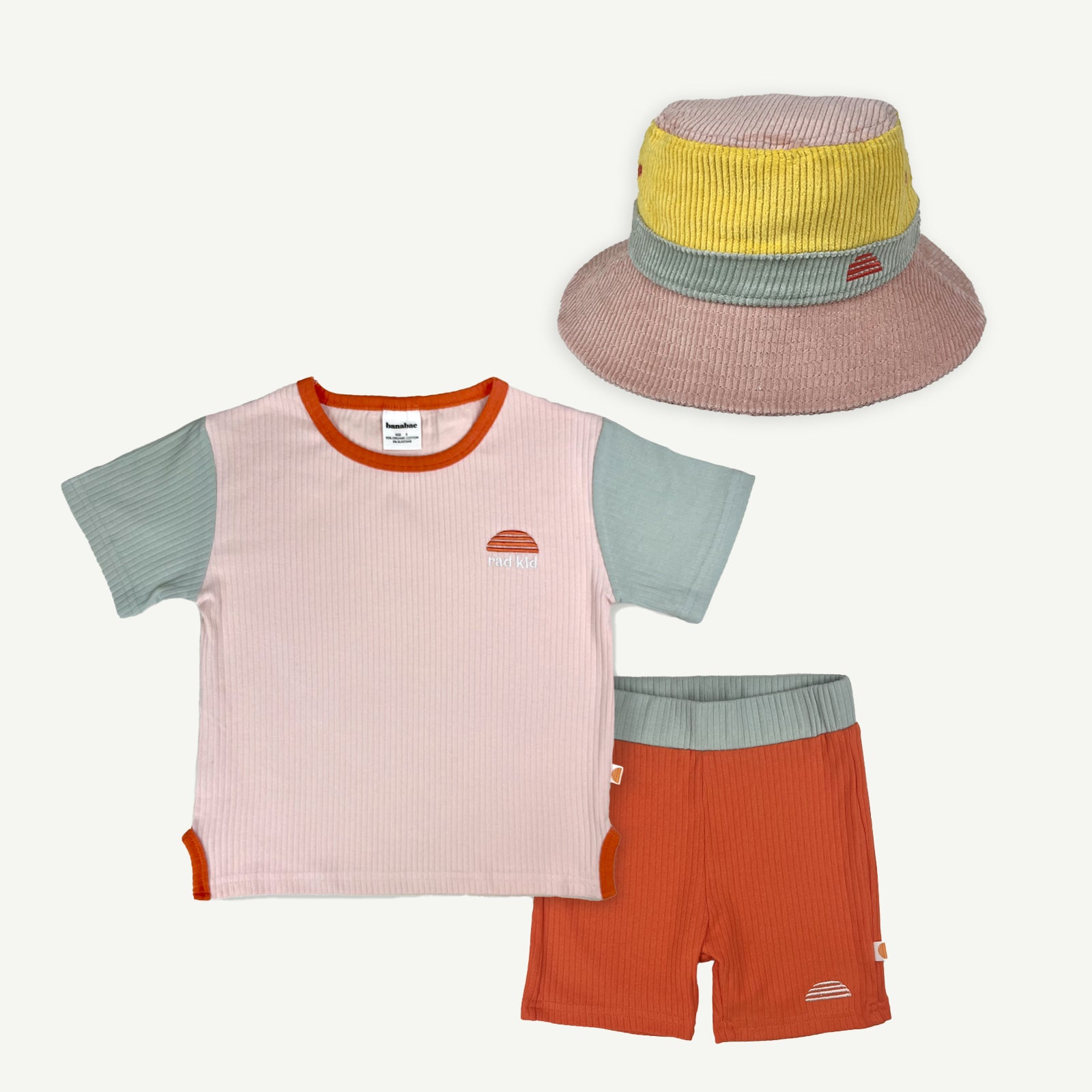 Rad Kid Twinset and Bucket Hat - Hibiscus