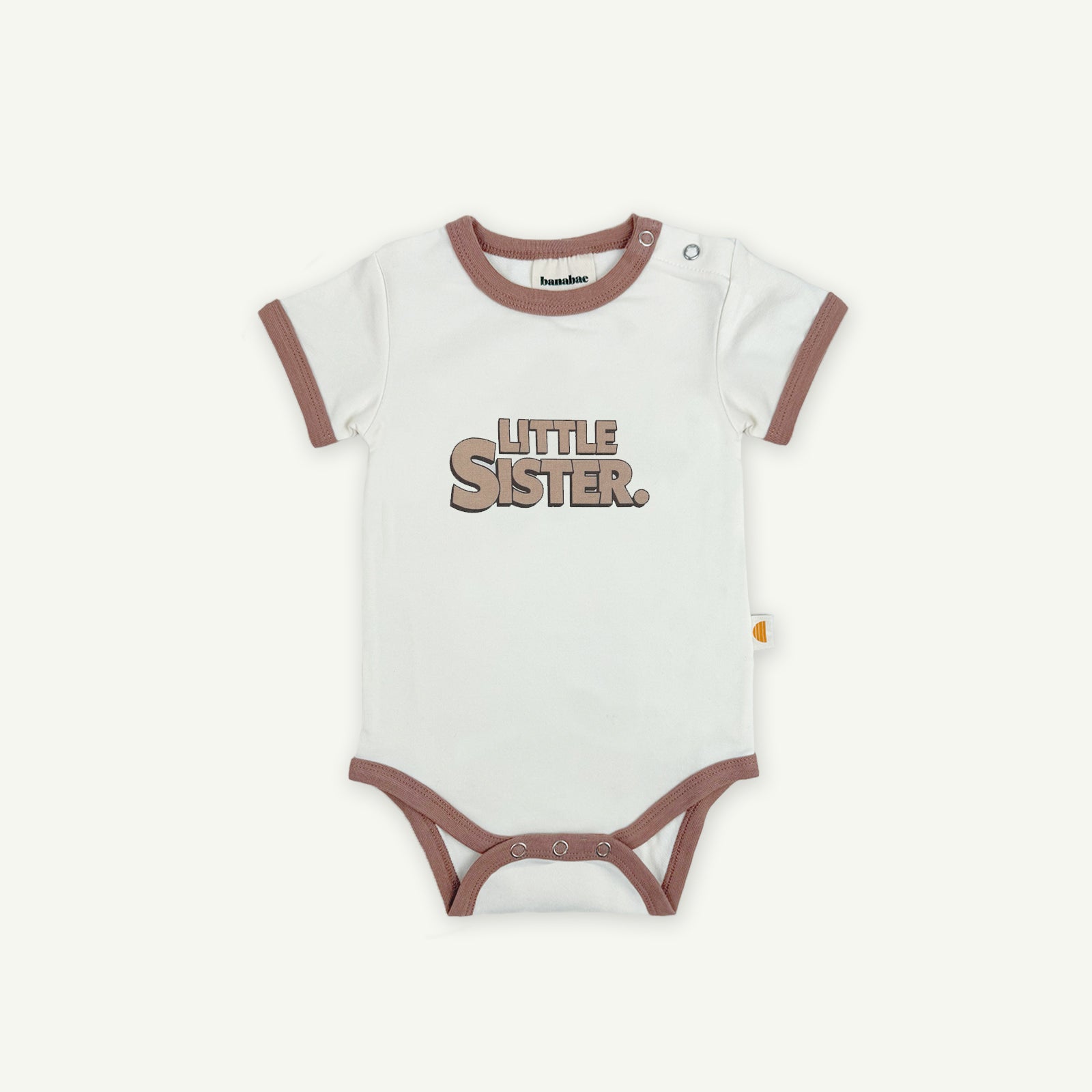 Little Sister Organic Cotton Onesie - Mousse