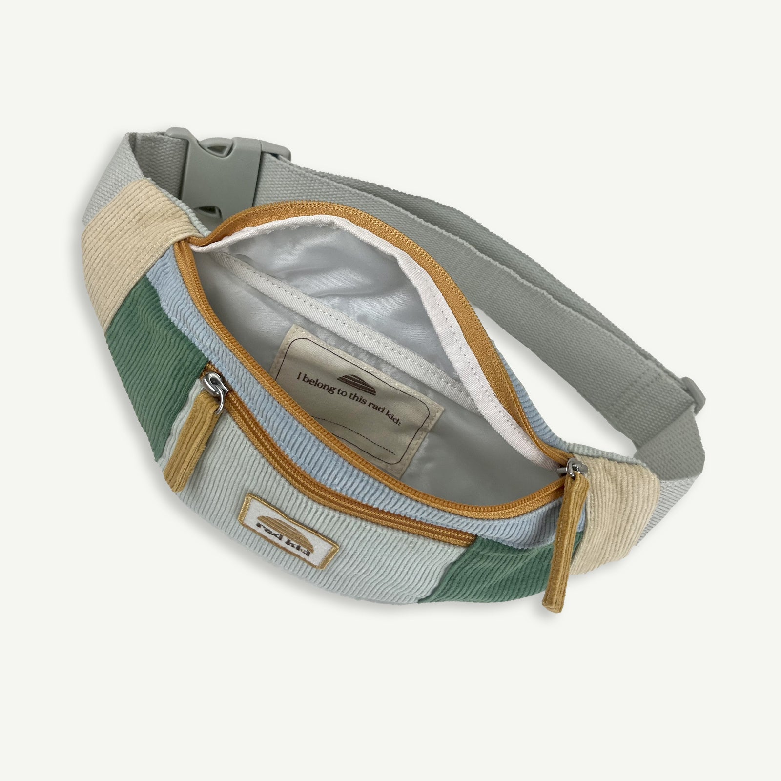 Rad Kid Corduroy Splice Eco Belt Bag - Lagoon