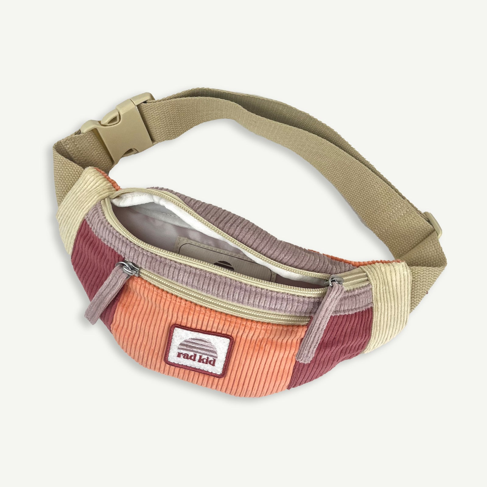 Rad Kid Corduroy Splice Eco Belt Bag - Berry Nice