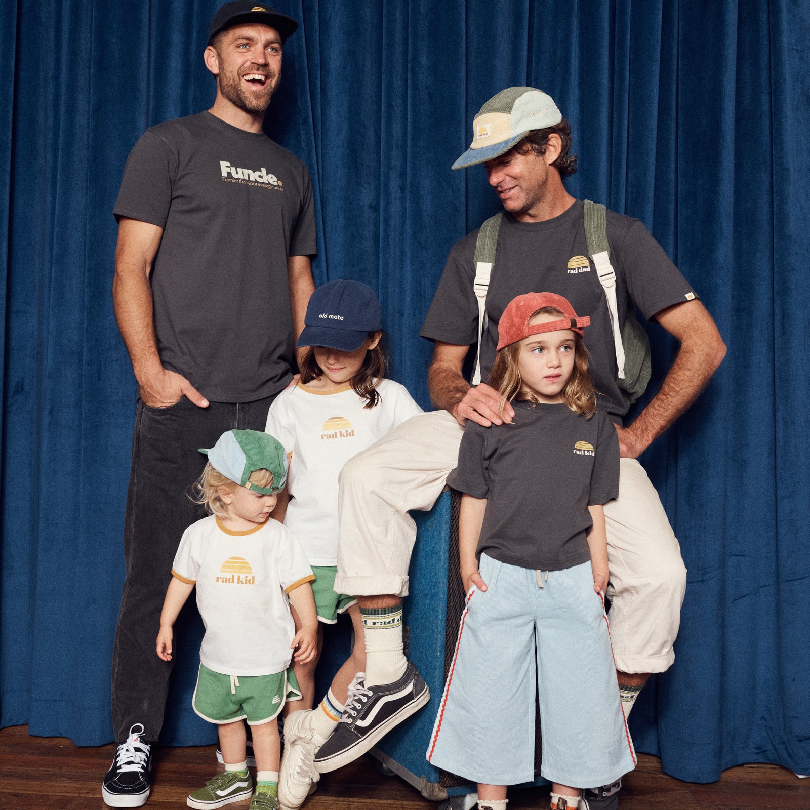 Old Mate Kids Washed Baseball Cap- Navy