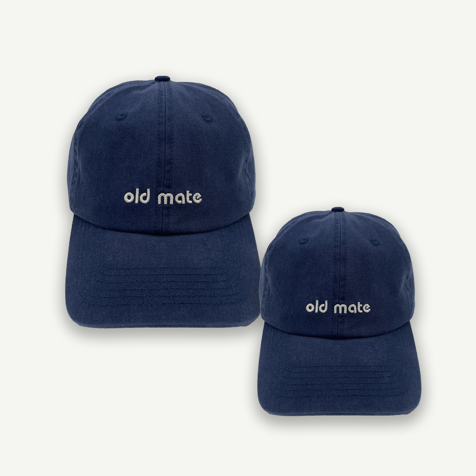 Old Mate Washed Baseball Cap Bundle - Navy