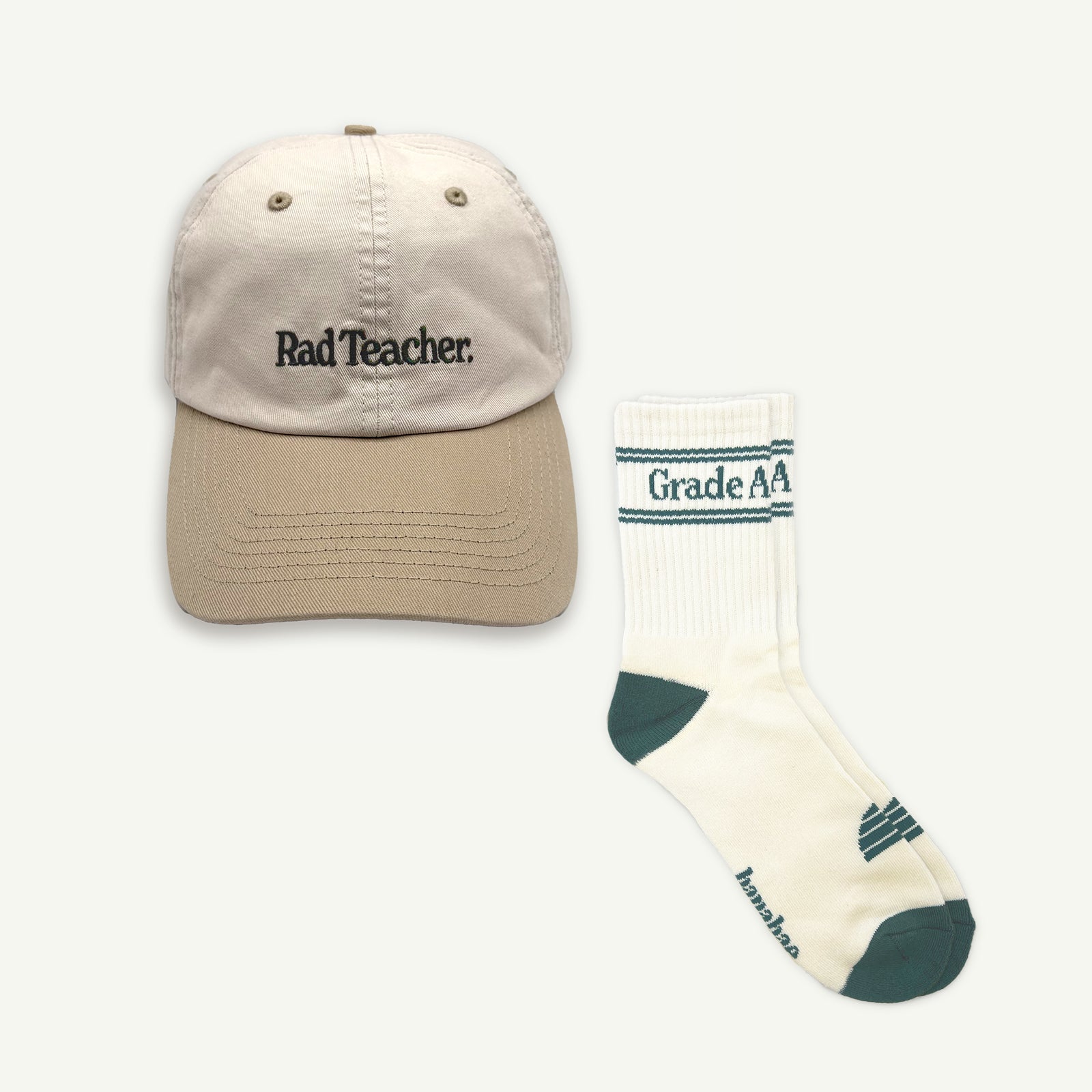 Rad Grade A Teacher Cap and Sock Bundle - Ocean