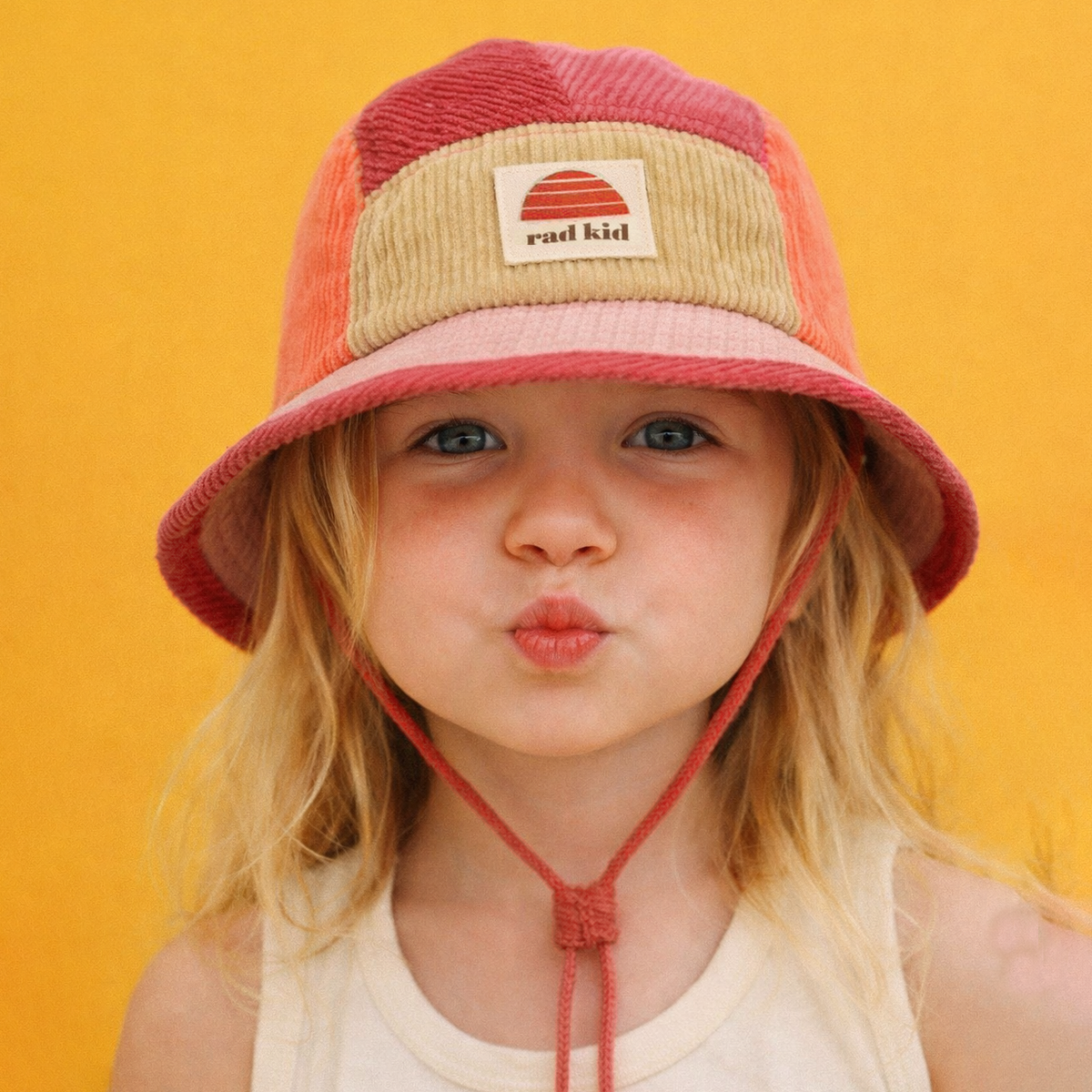 Rad Kid 5 Panel Spliced Bucket Hat - Berry Nice | Banabae