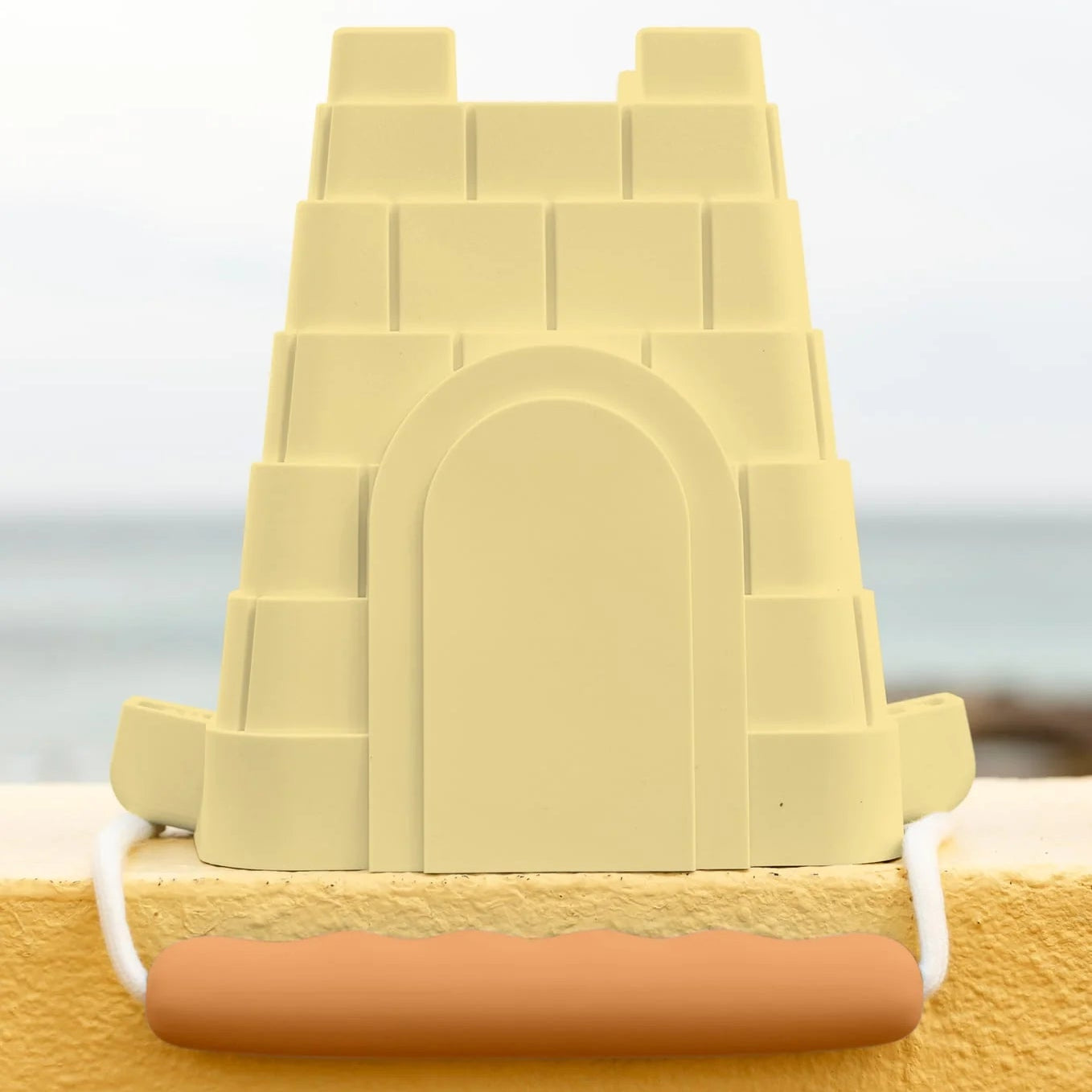 Clovelly Castle Bucket - Yellow with Orange Handle