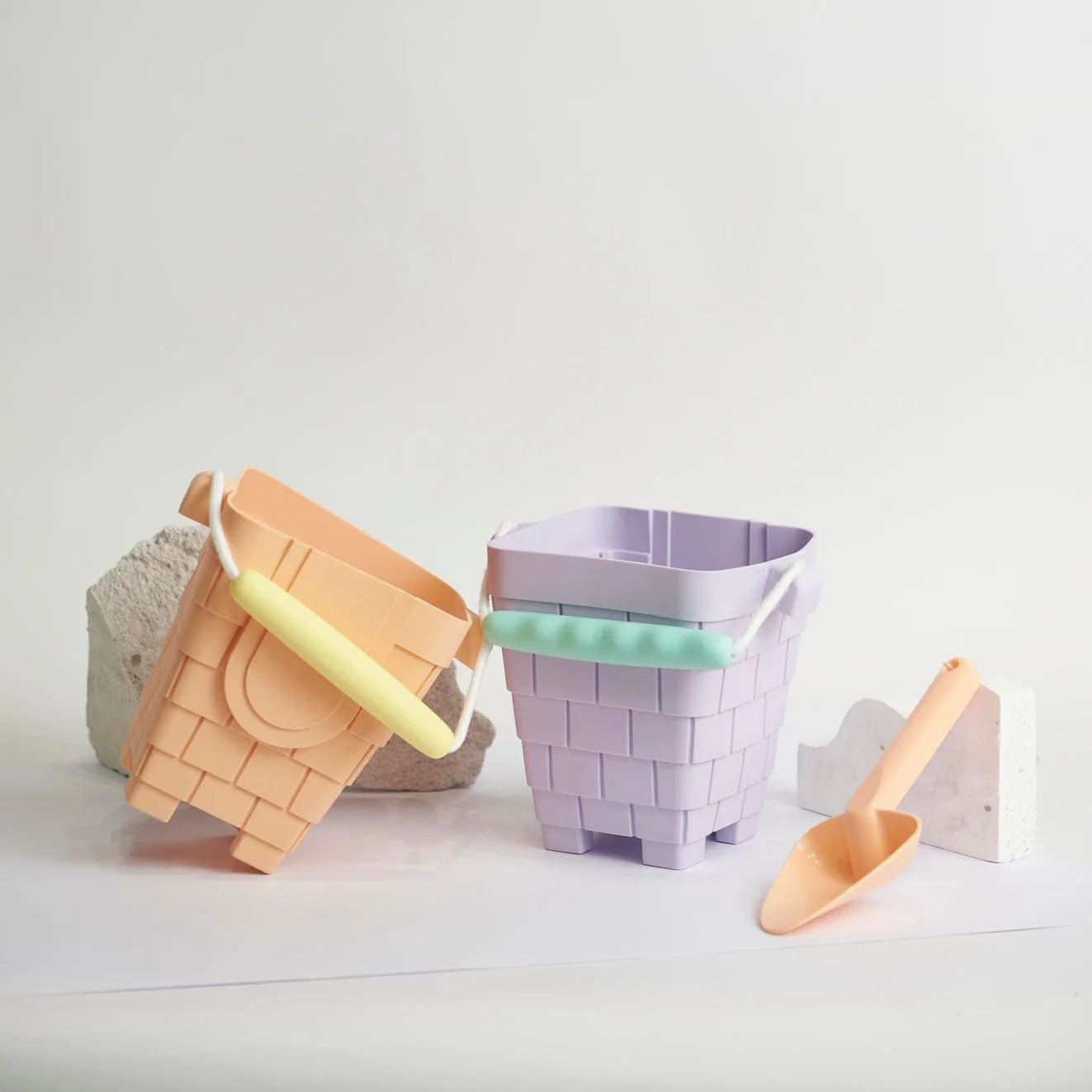 Clovelly Castle Bucket - Yellow with Orange Handle