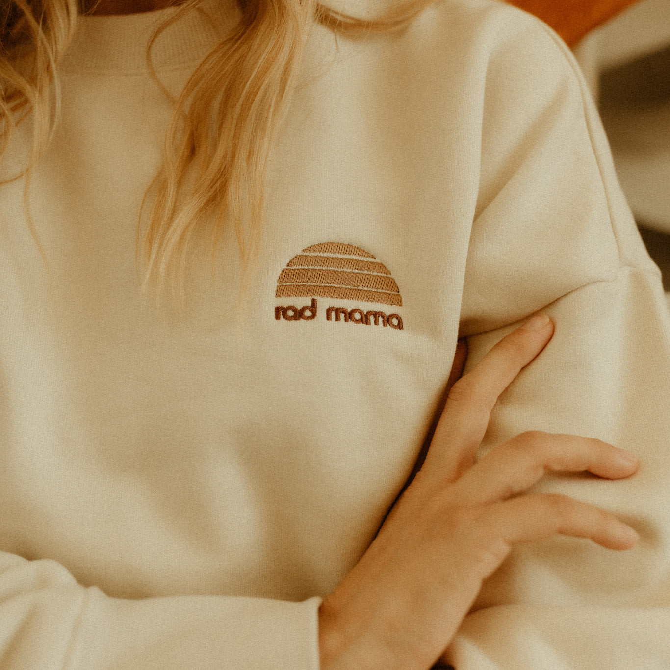 Rad Mama Heavy Fleece Crew Jumper -Ecru