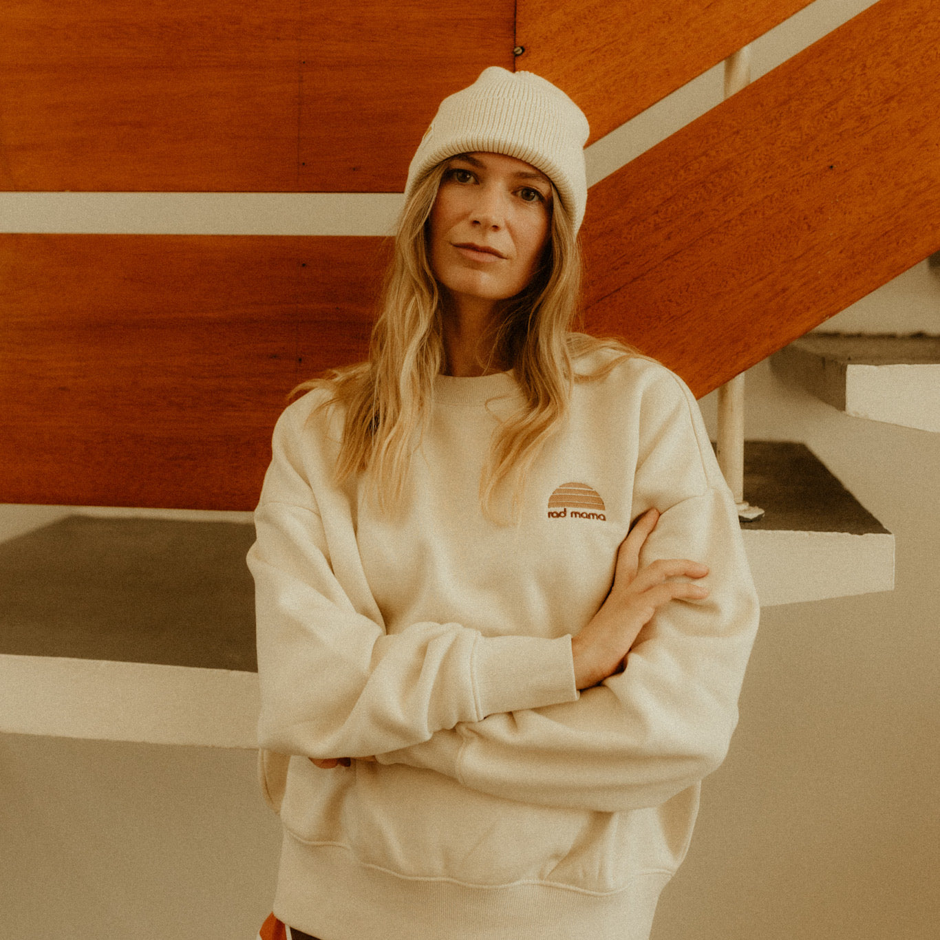 Rad Mama Heavy Fleece Crew Jumper -Ecru