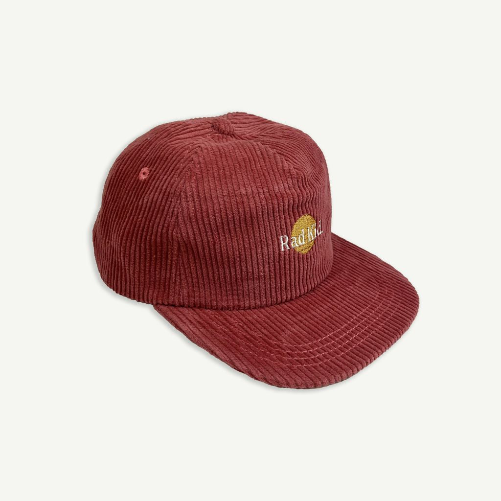 Rad Dad and Rad Kid Cord Cap Bundle - Eco Red