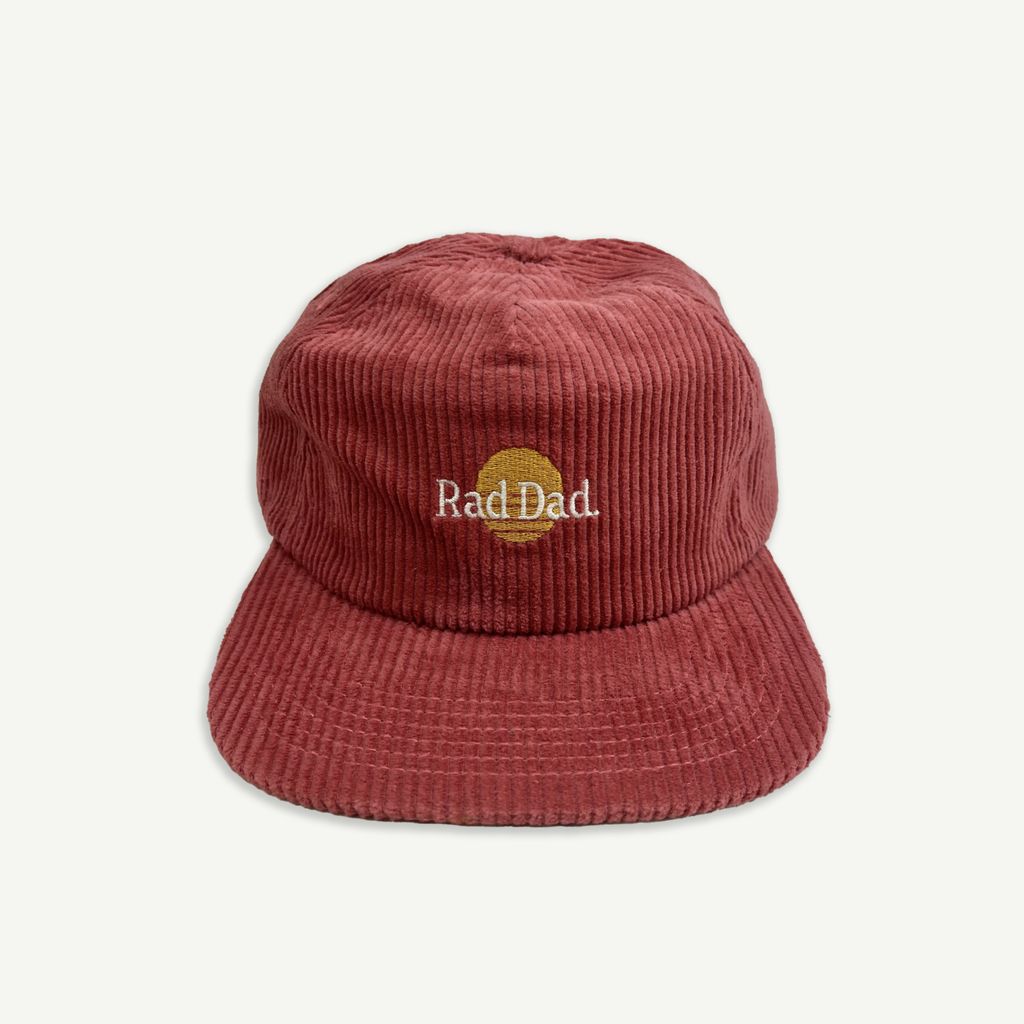 Rad Dad and Rad Kid Cord Cap Bundle - Eco Red