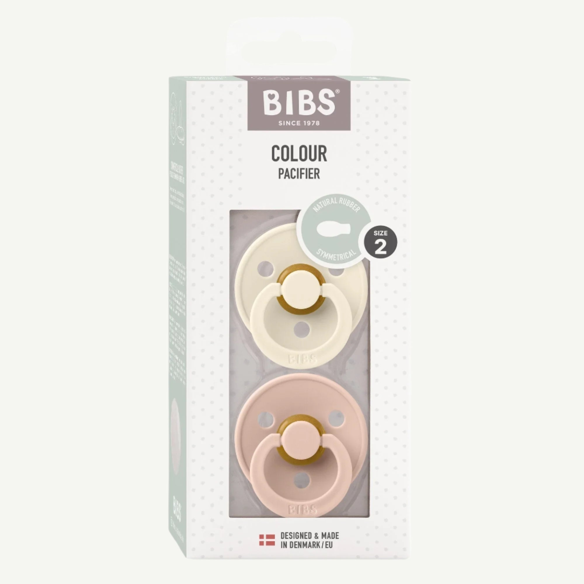 BIBS Pacifier Symmetrical S2 - Ivory/Blush - (2pk)