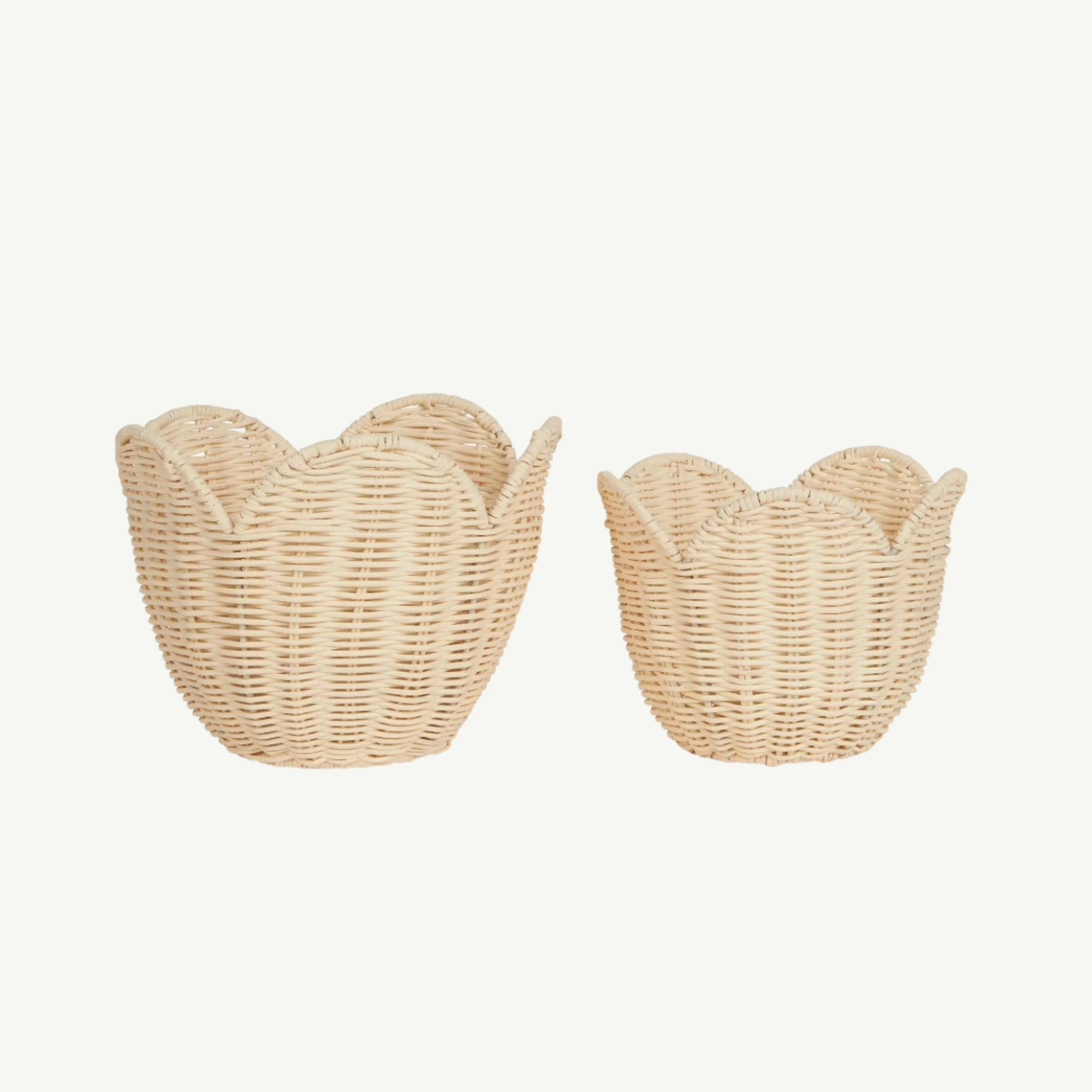 Olli Ella Rattan Lily Basket Set - Buttercream