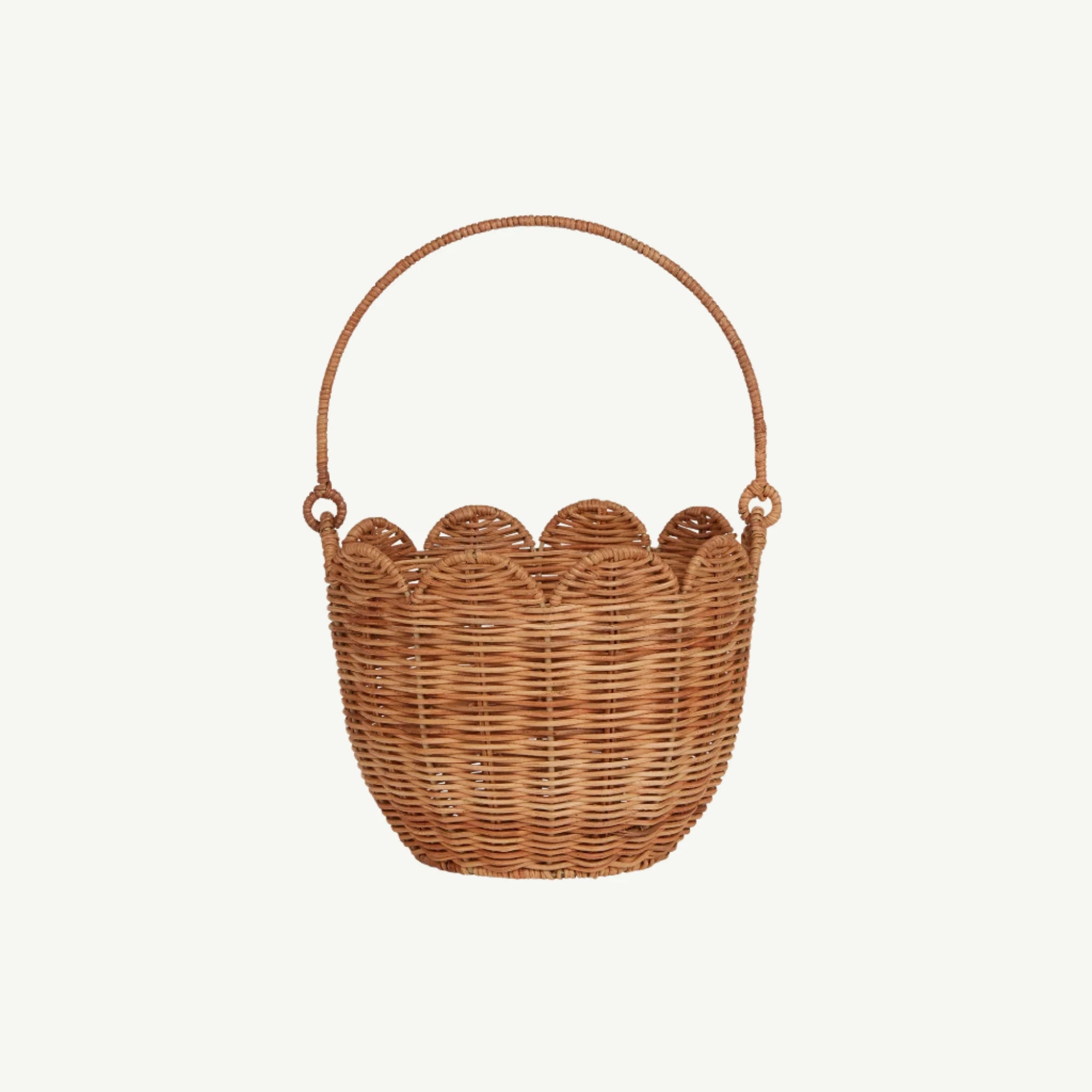 Olli Ella Rattan Tulip Carry Basket - Natural