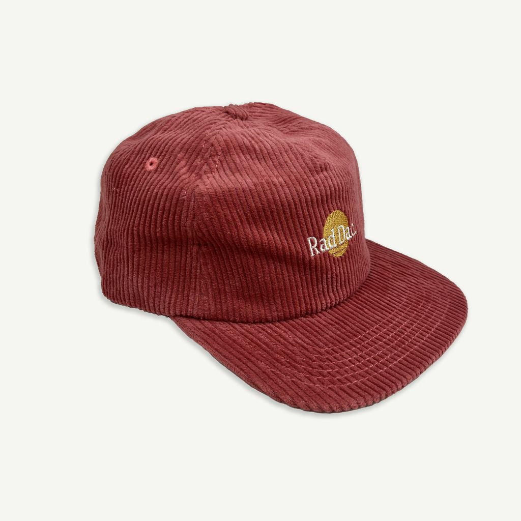 Rad Dad and Rad Kid Cord Cap Bundle - Eco Red