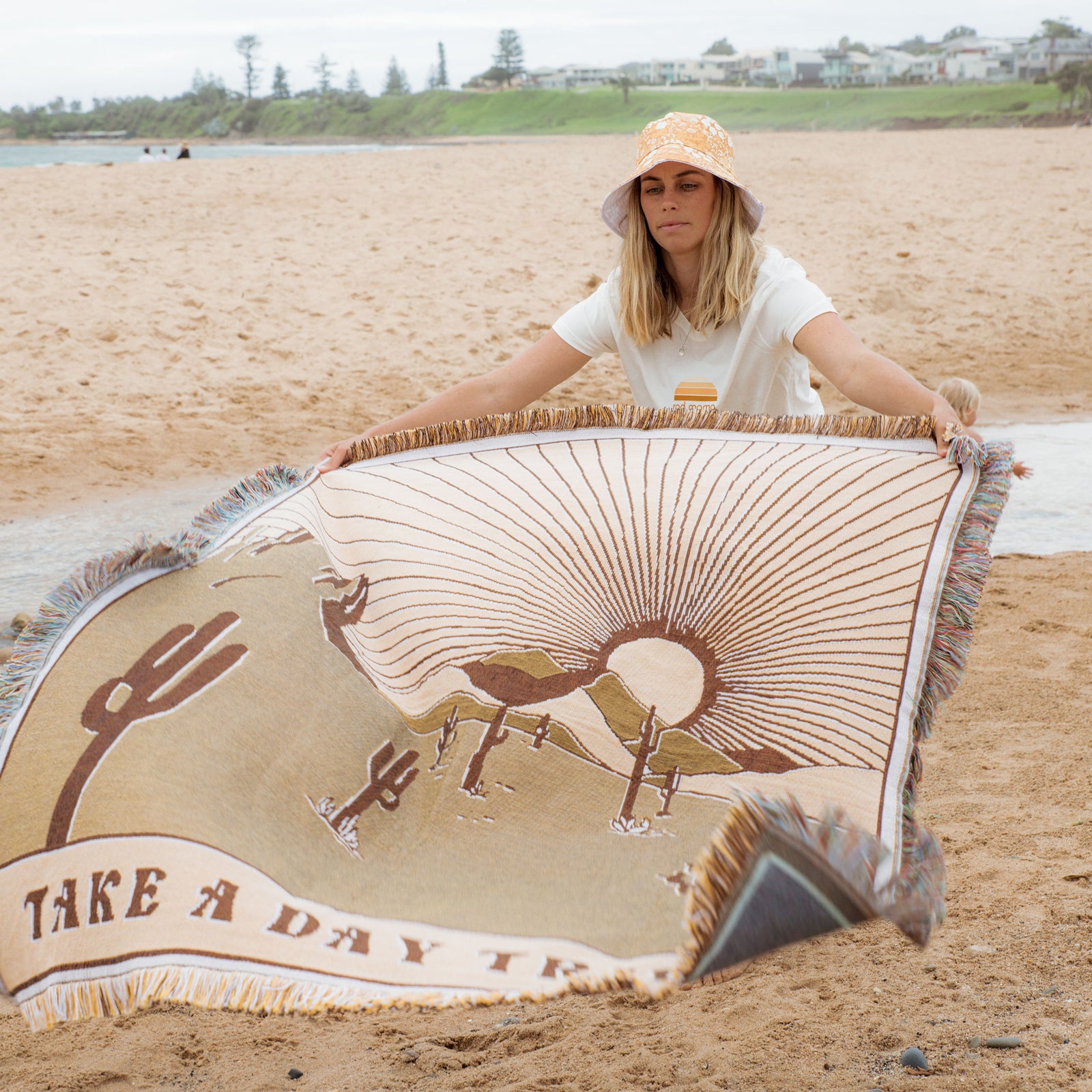 Take A Day Trip Tapestry Blanket