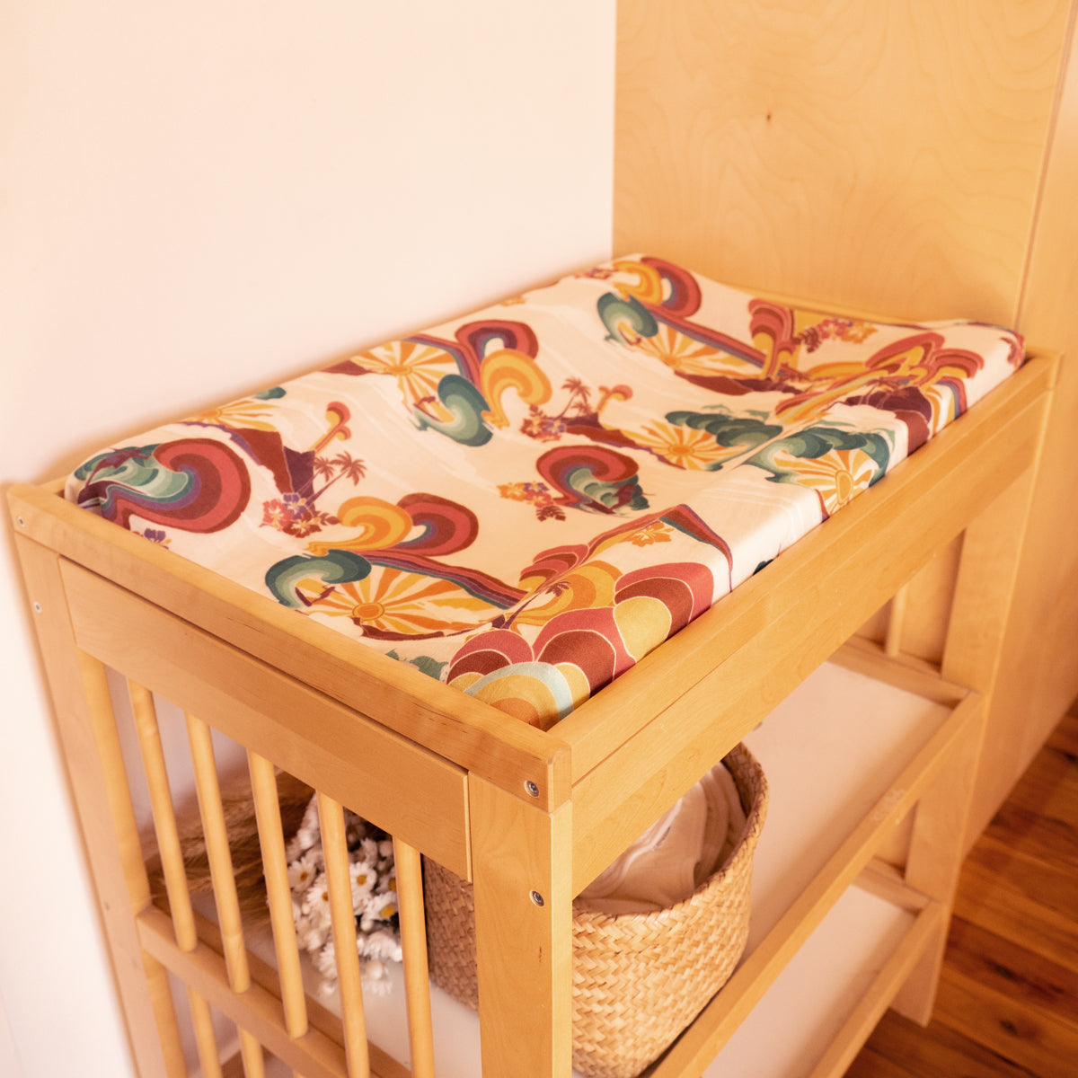 Rainbow Slider Hemp/Organic Cotton Bassinet Sheet/Changing Pad Cover