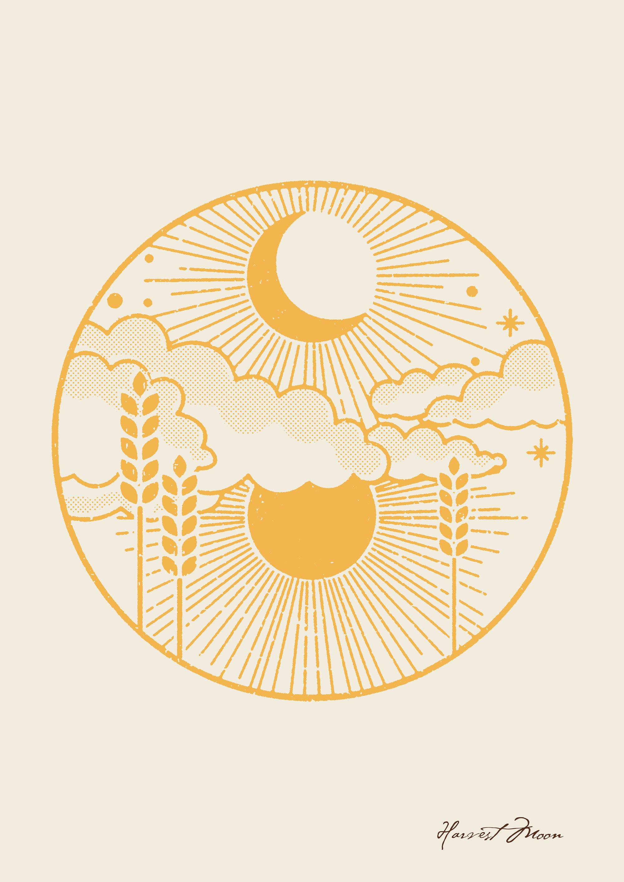 Harvest Moon Digital Art Download