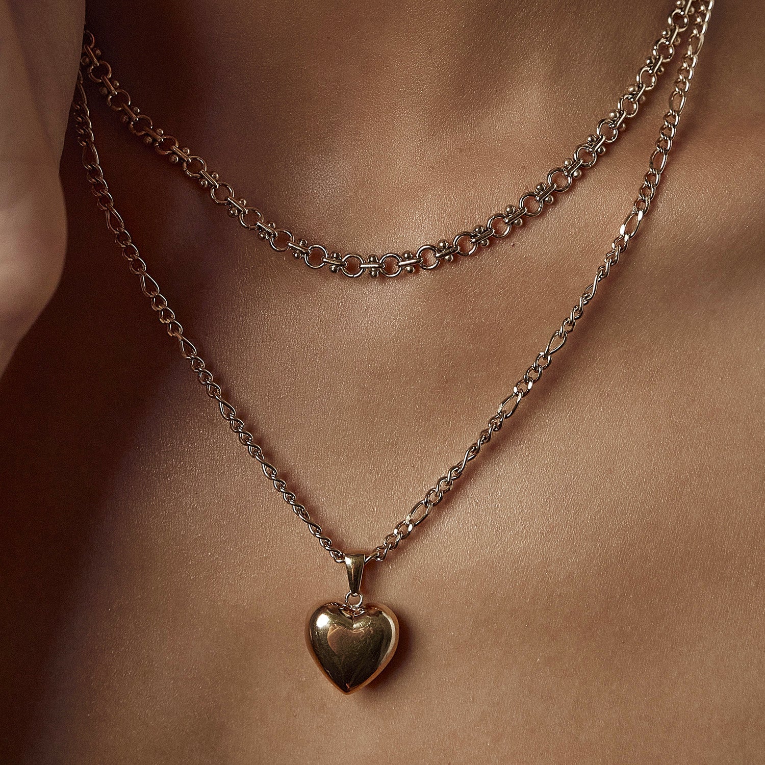 Rose Heart Necklace in Gold