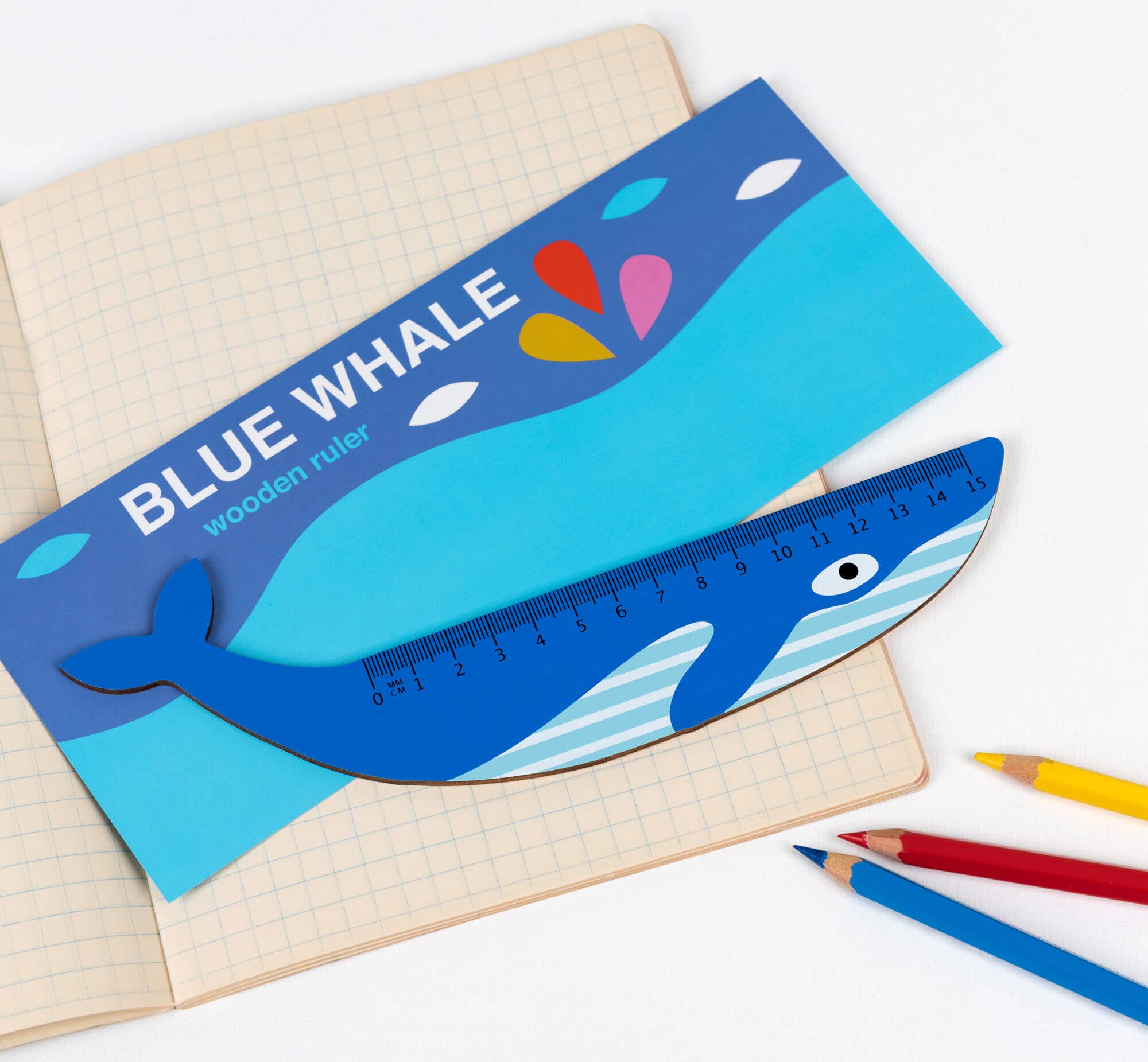Rex London Wooden Ruler Blue Whale
