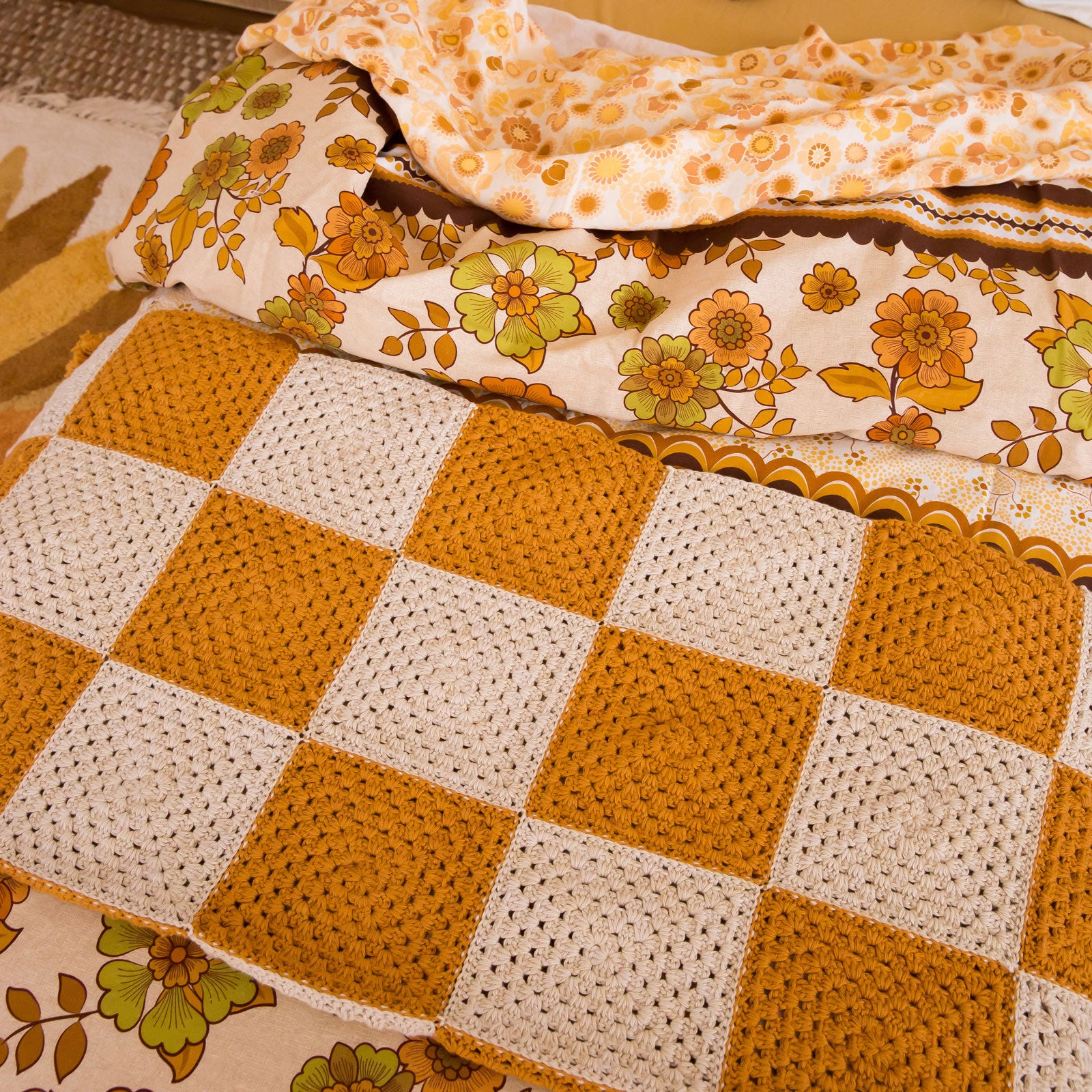 Checkers Cotton Crochet Blankie