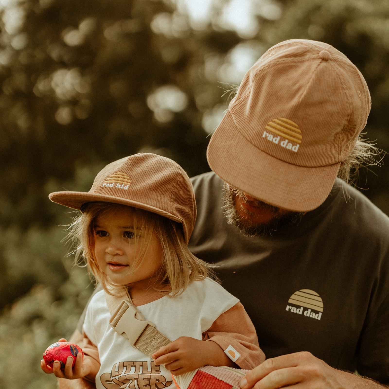 Rad Kid and Rad Dad Cord Cap Bundle - Tan