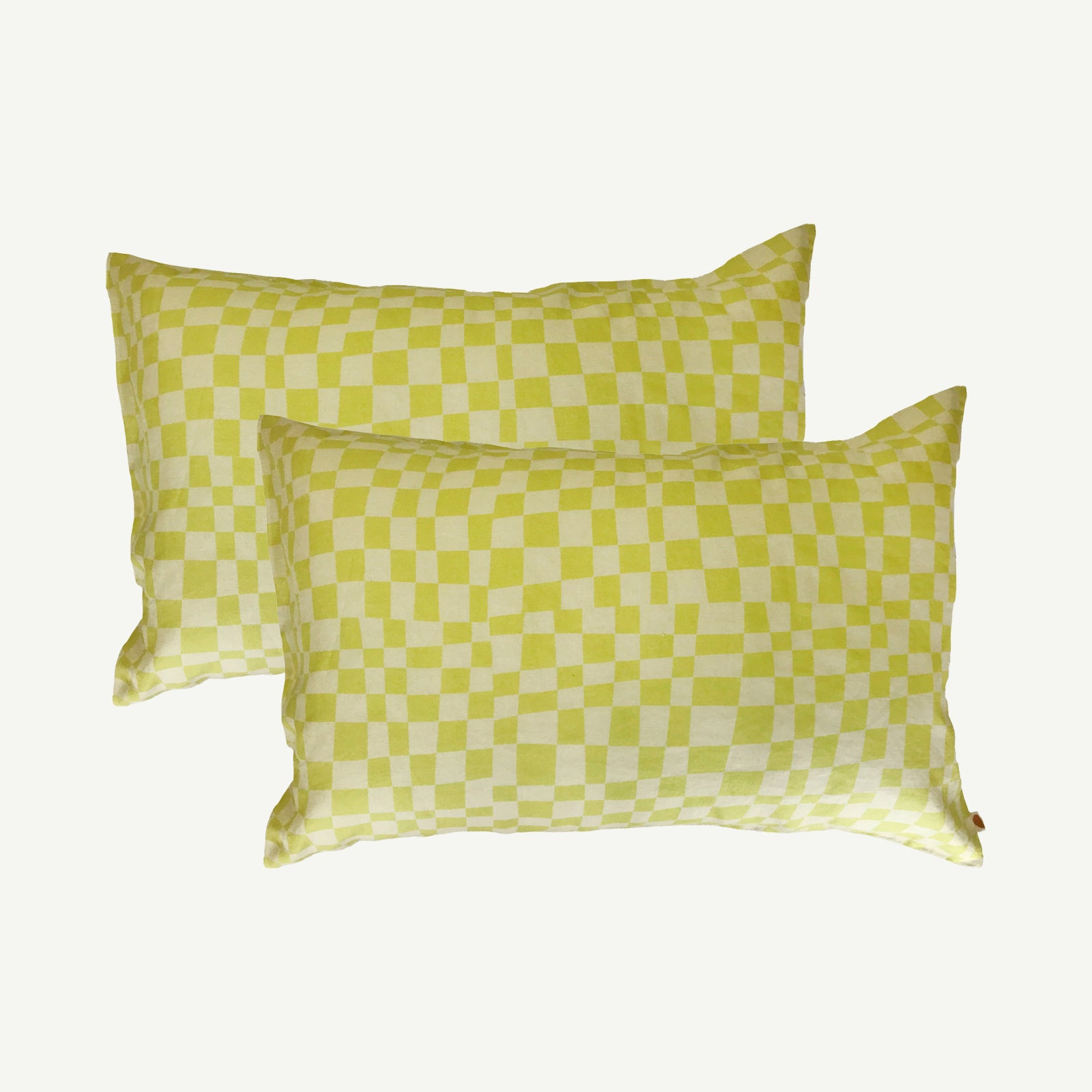 Lime Check Standard Pillowcase SET