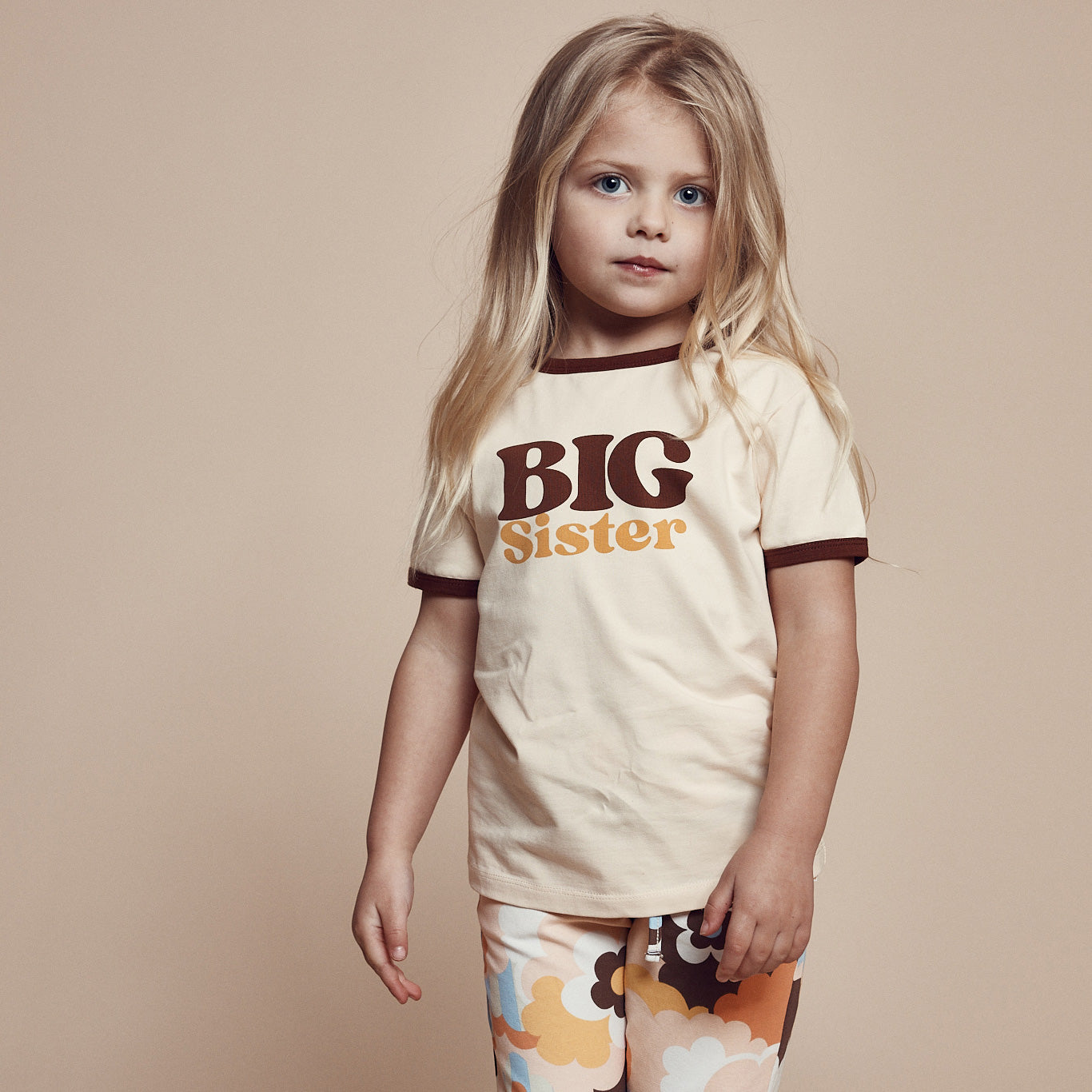 Big Sister Organic Cotton Ringer Tee - Brown