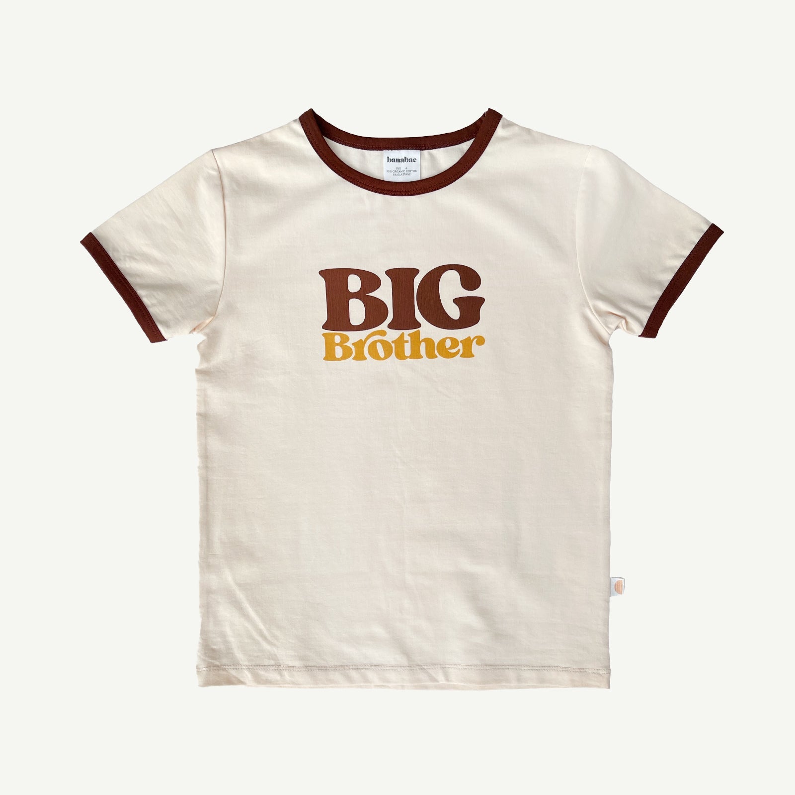 Big Brother Organic Cotton Ringer Tee - Brown