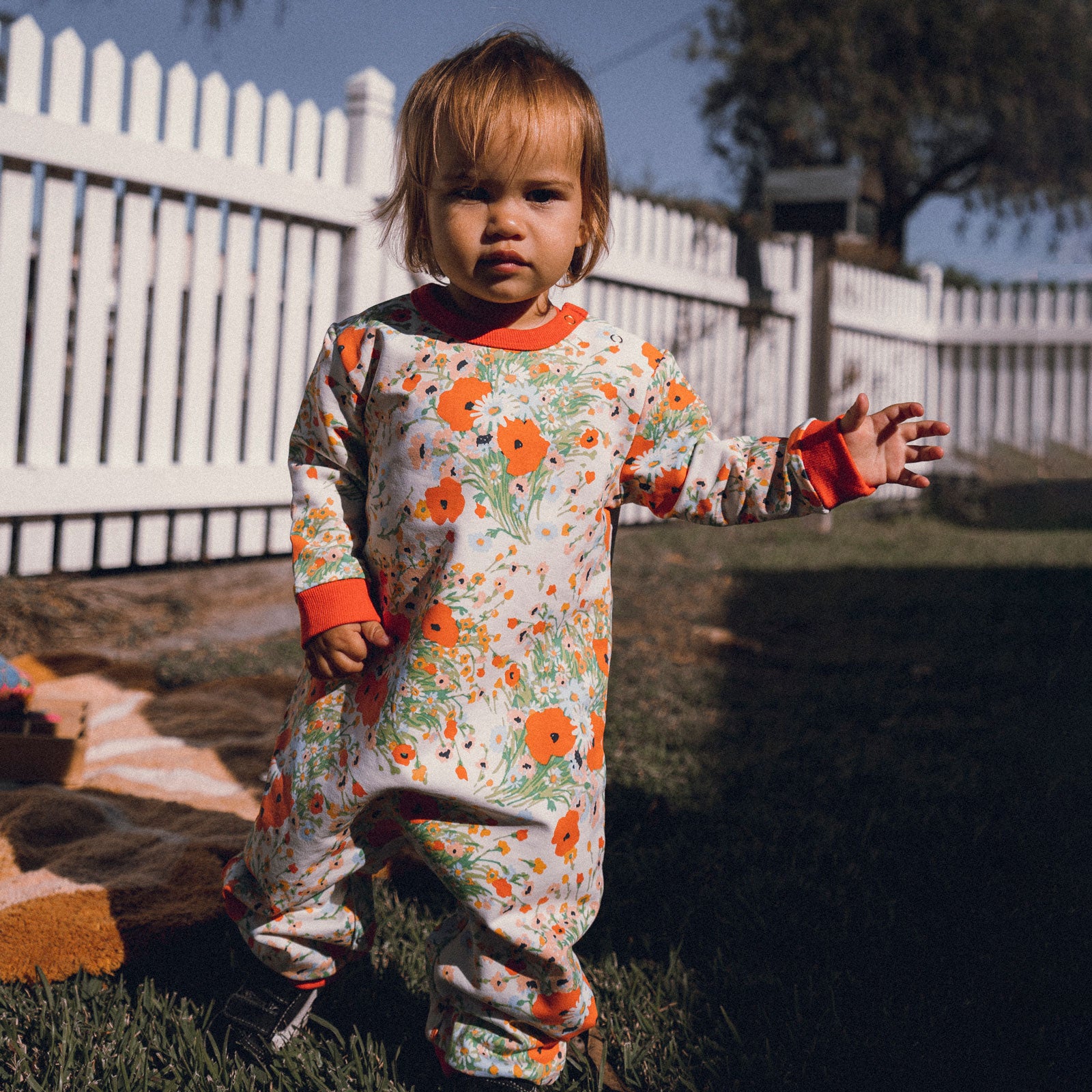 Poppy Floral Organic Cotton Jumpsuit