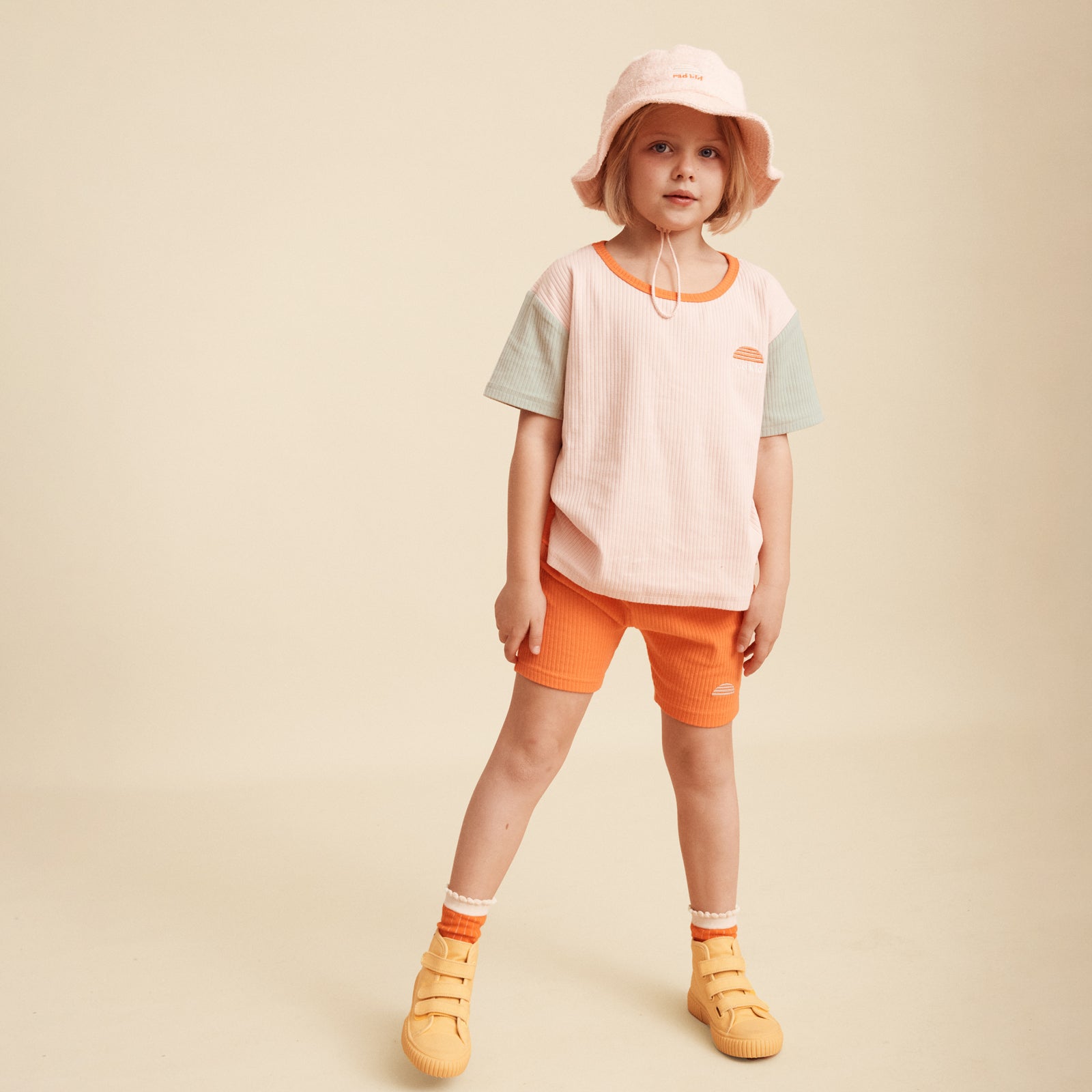 Rad Kid Organic Cotton Rib Twinset - Hibiscus