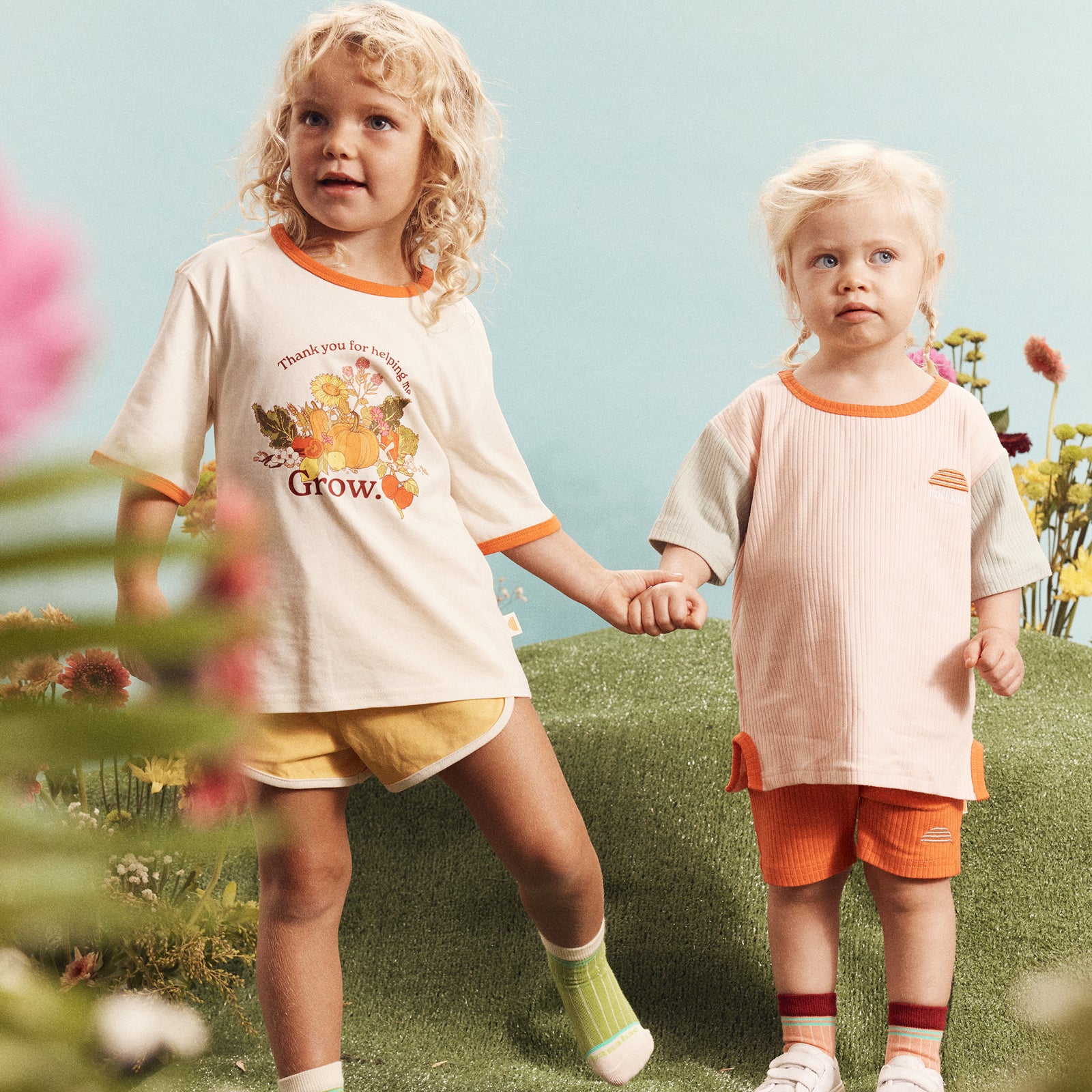 Rad Kid Organic Cotton Rib Twinset - Hibiscus