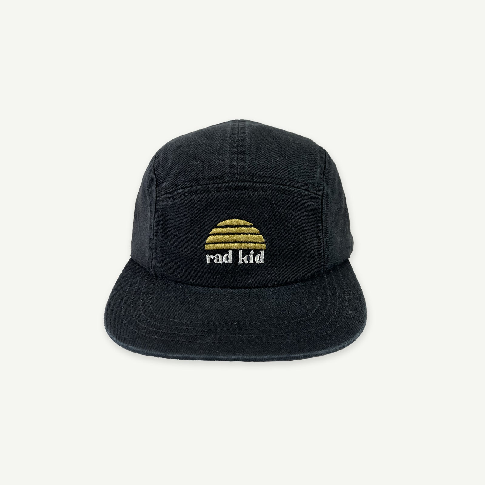 Rad Kid 5 Panel Cap - Washed Black